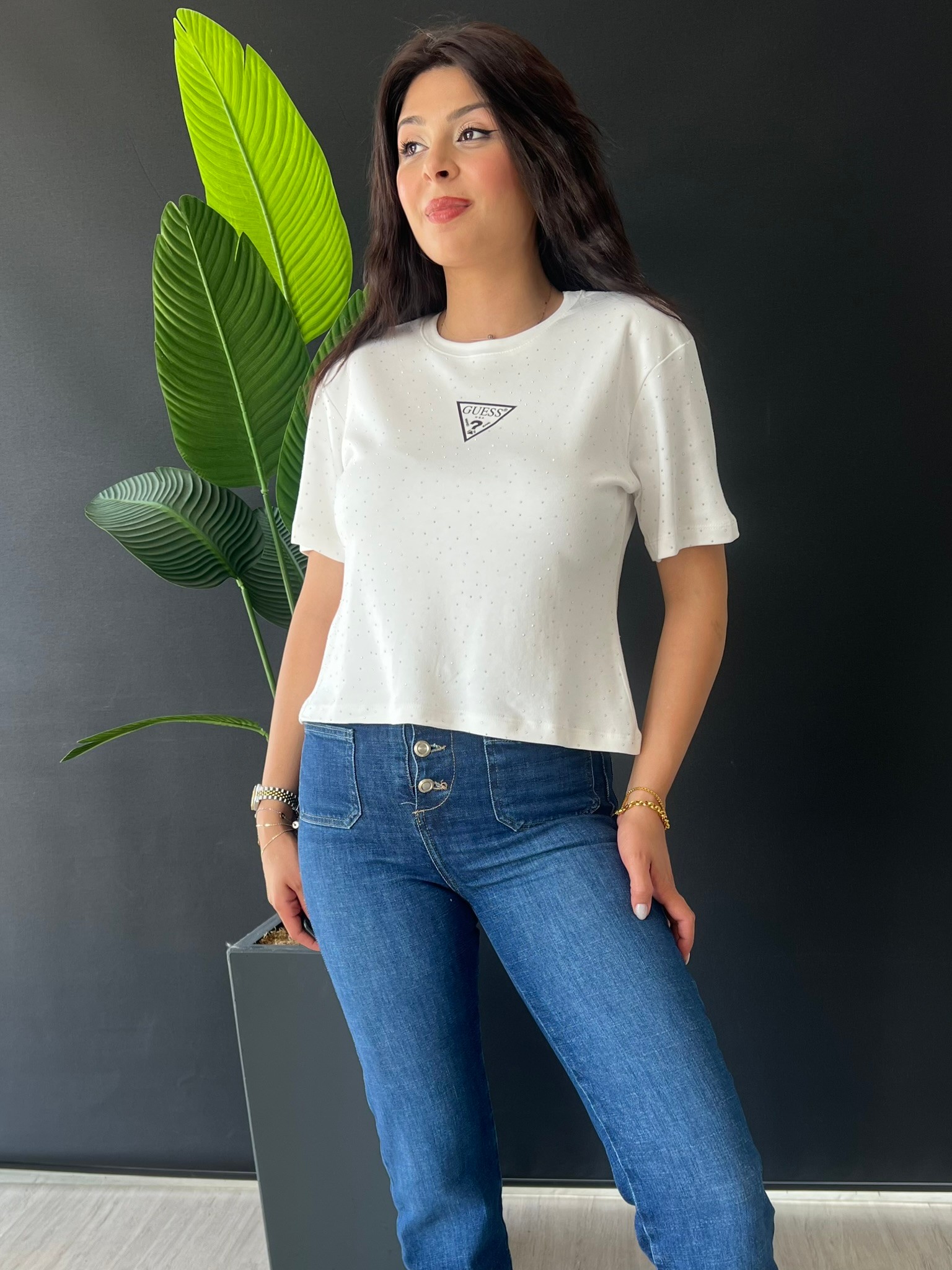 GLOW BASİC TAŞLI TSHIRT