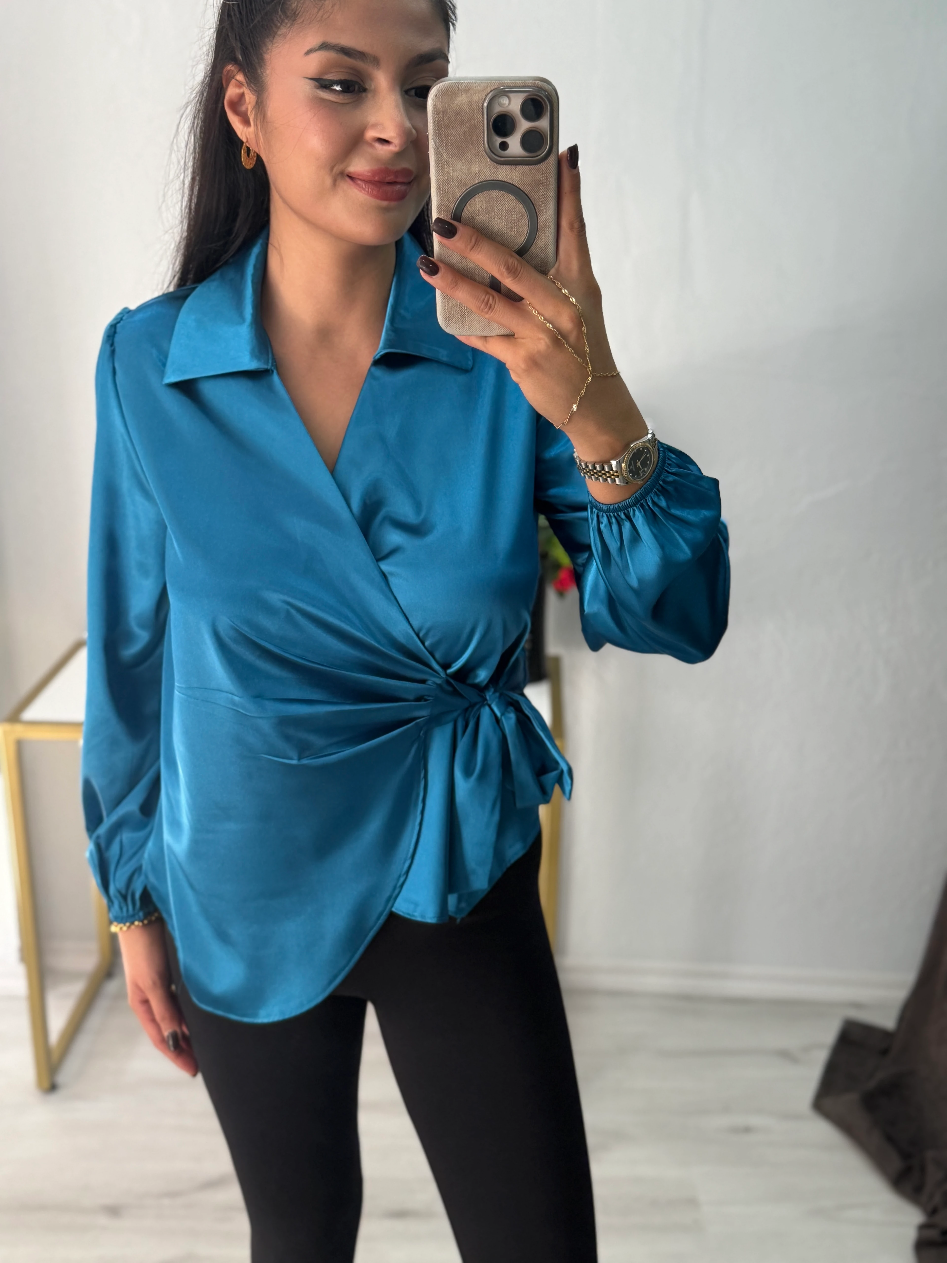 VİENA KRUVAZE SATEN GÖMLEK