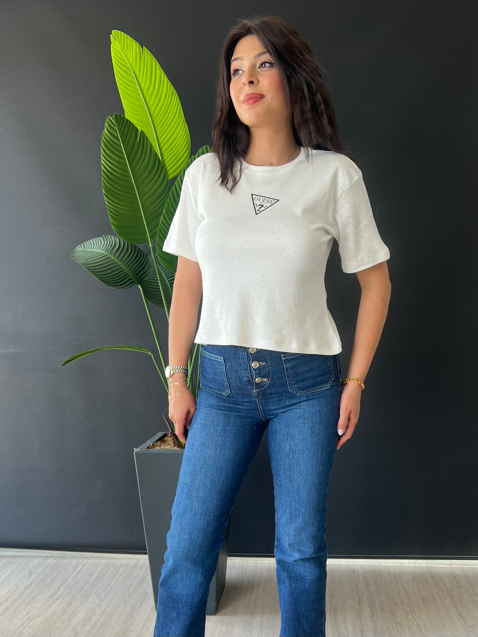 GLOW BASİC TAŞLI TSHIRT