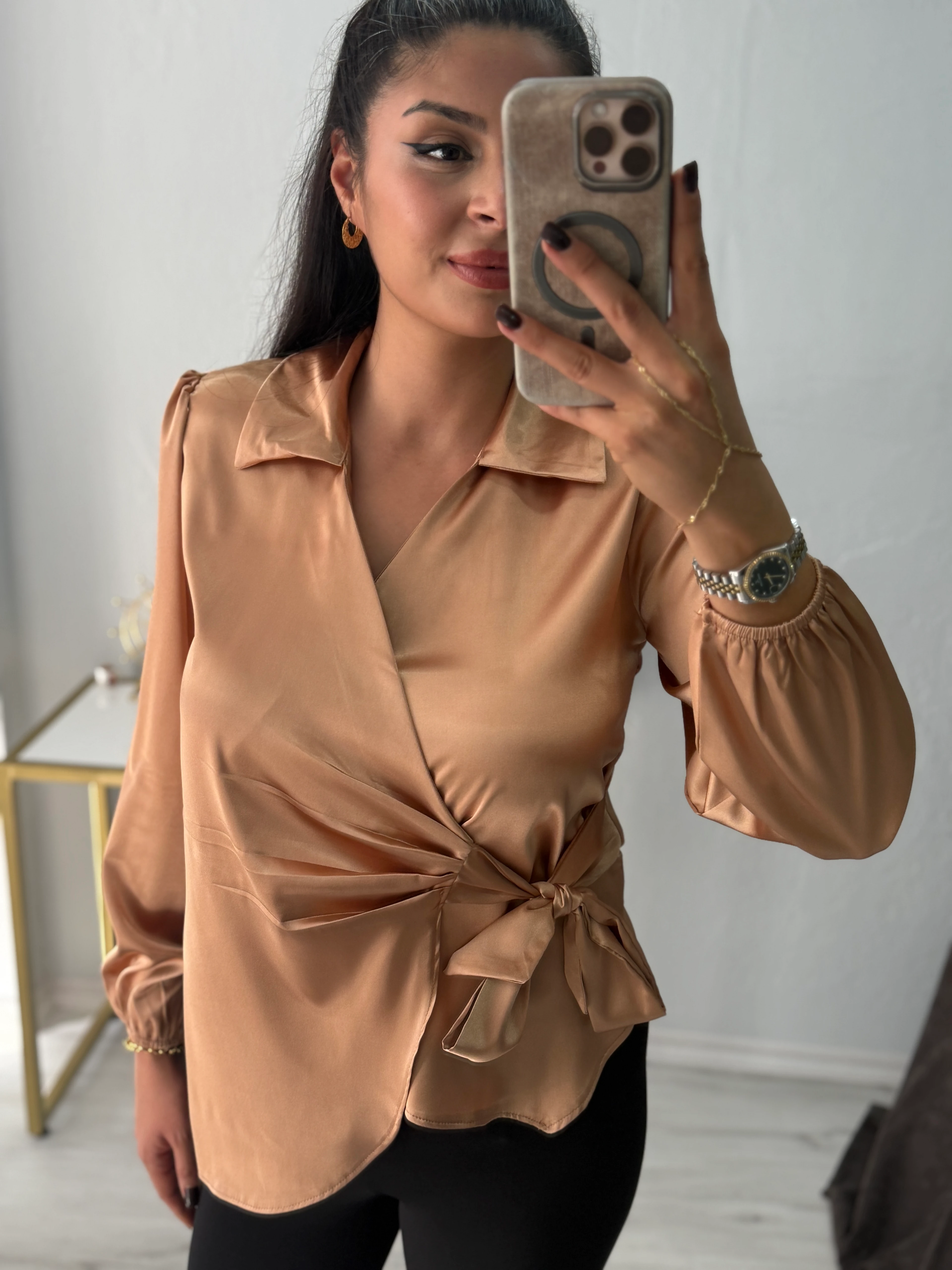 VİENA KRUVAZE SATEN GÖMLEK