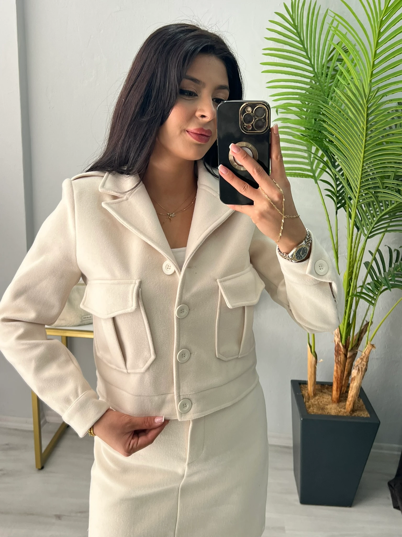 Premium Kaşe Etekli İkili Takım