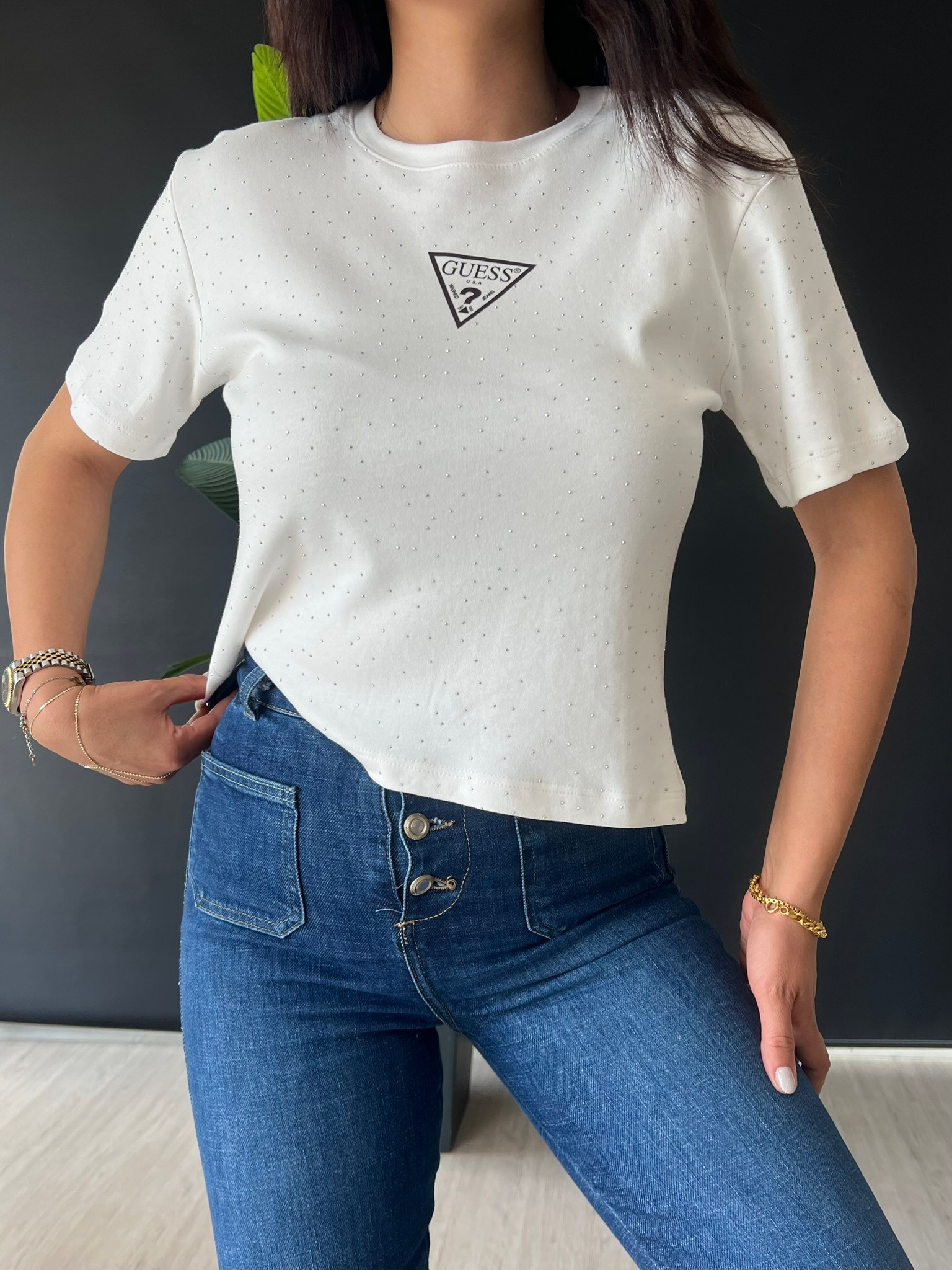 GLOW BASİC TAŞLI TSHIRT