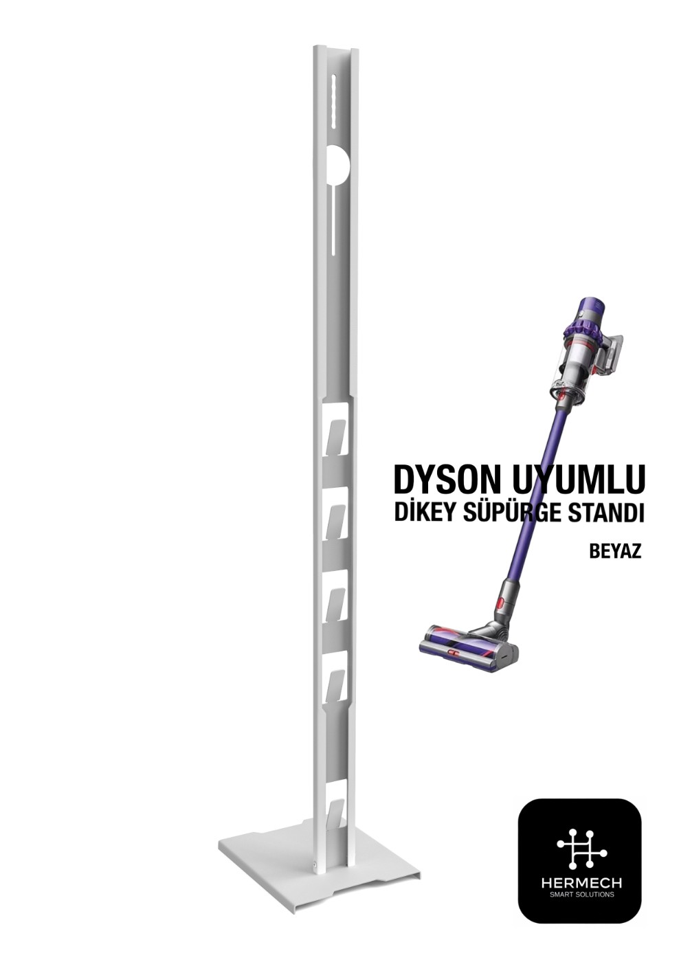 Dyson Uyumlu Süpürge Standı BEYAZ