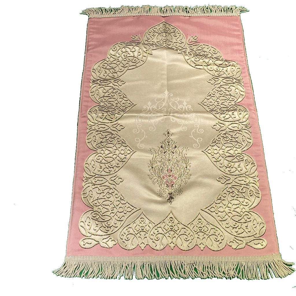 Çeyizlik Saten Seccade - Pembe
