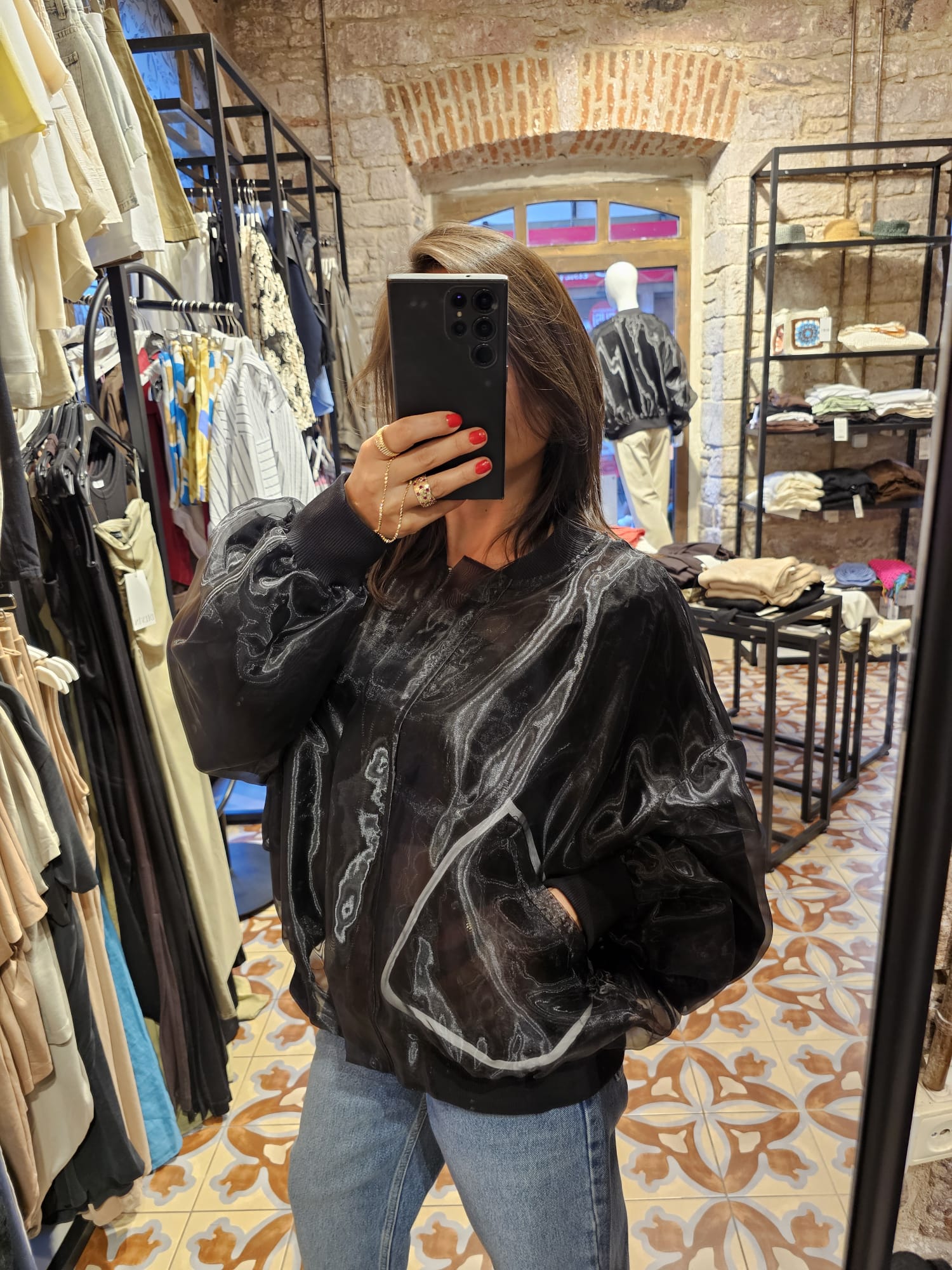 ORGANZE BOMBER CEKET