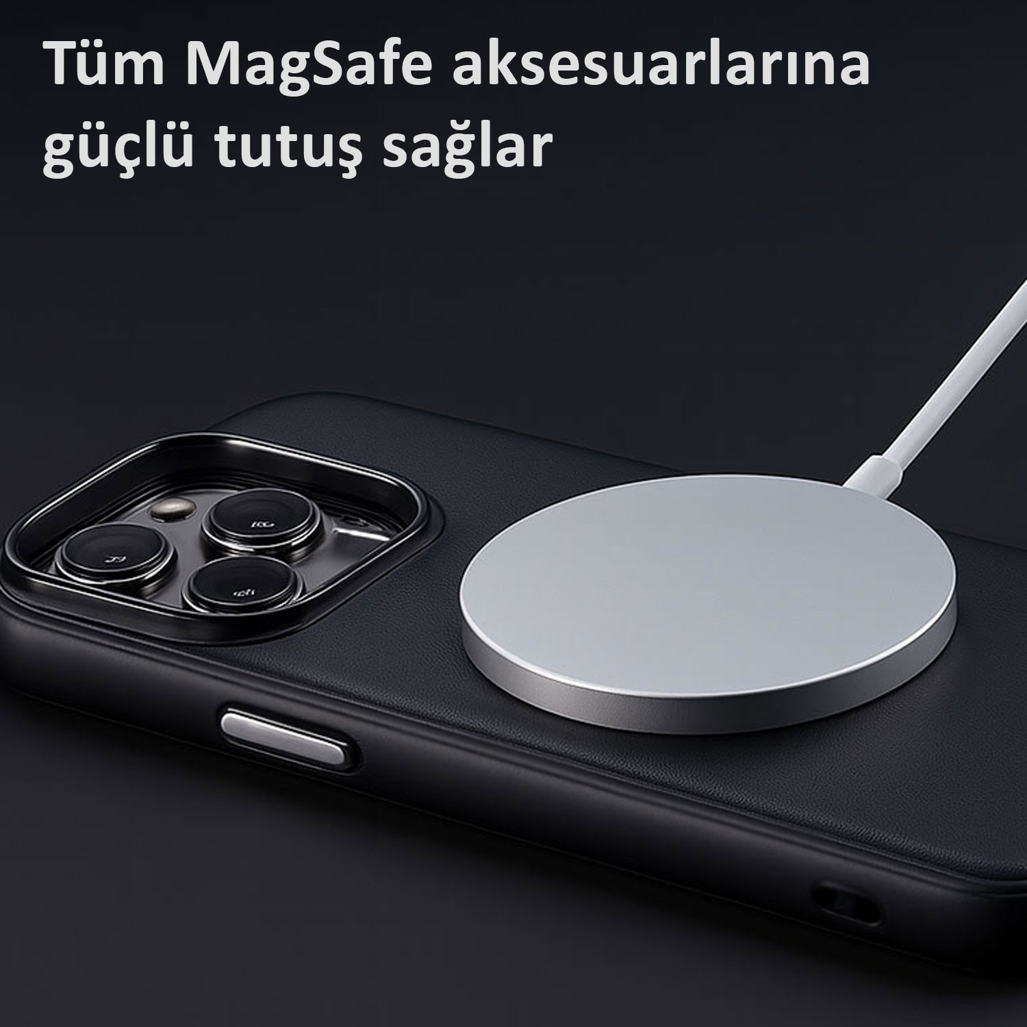 Deri Magsafe Lux Black Case 