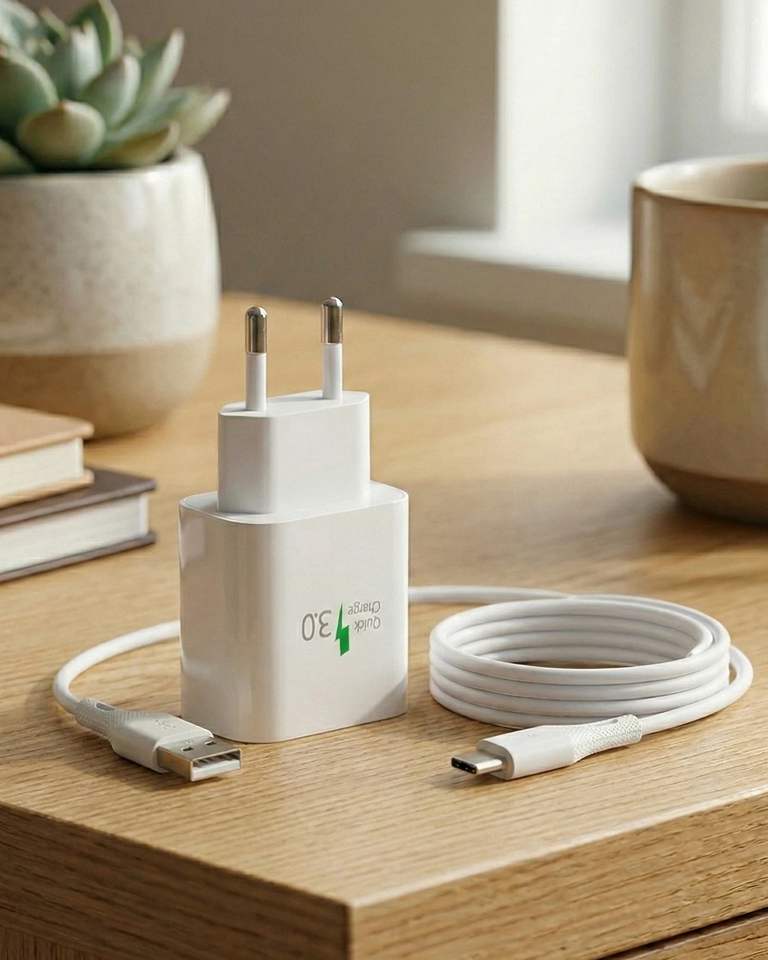 18W Şarj Seti USB Giriş Adaptör + USB to Type-C Kablo