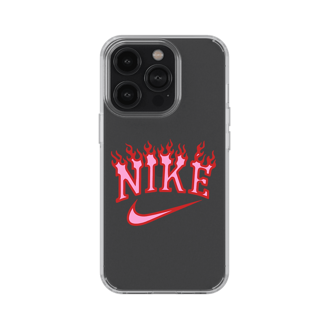 Nike Pink Alev Şeffaf Case