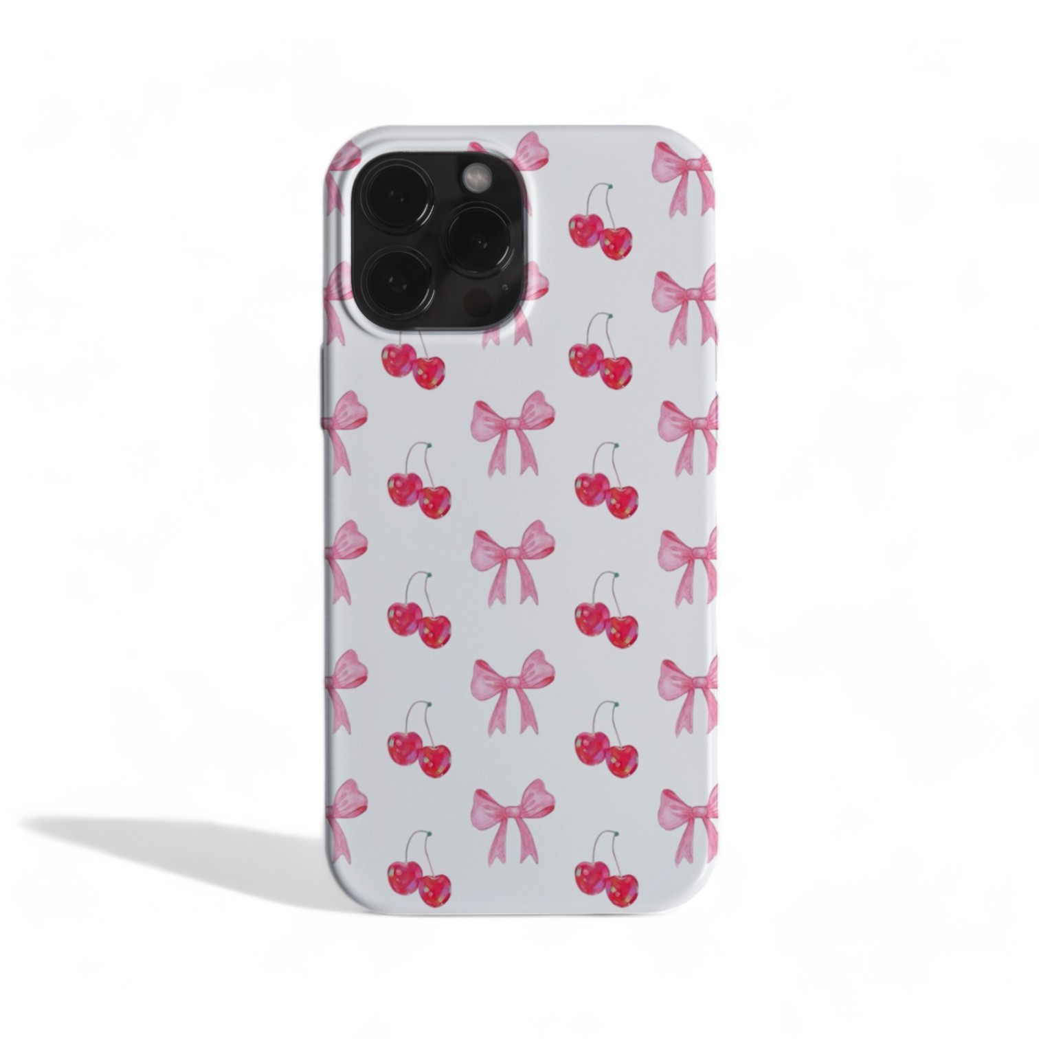 Cherry and Ribbon White Case