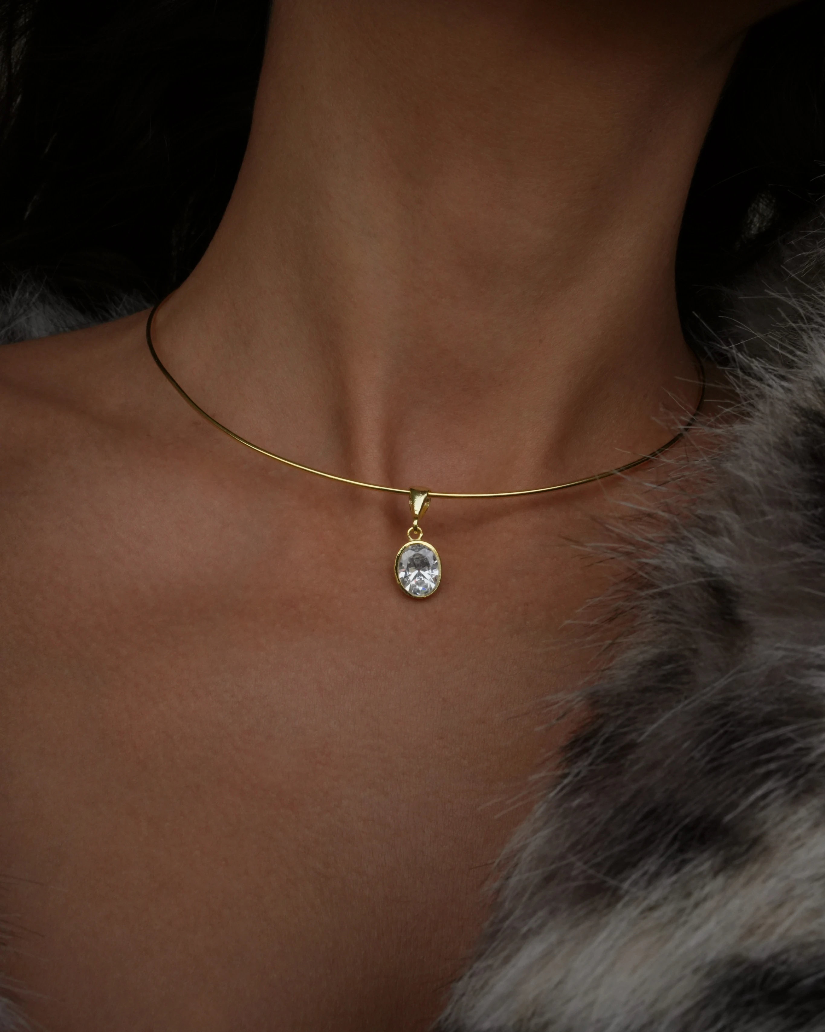 925 Gümüş / Doğum Taşı Kelepçe Kolye