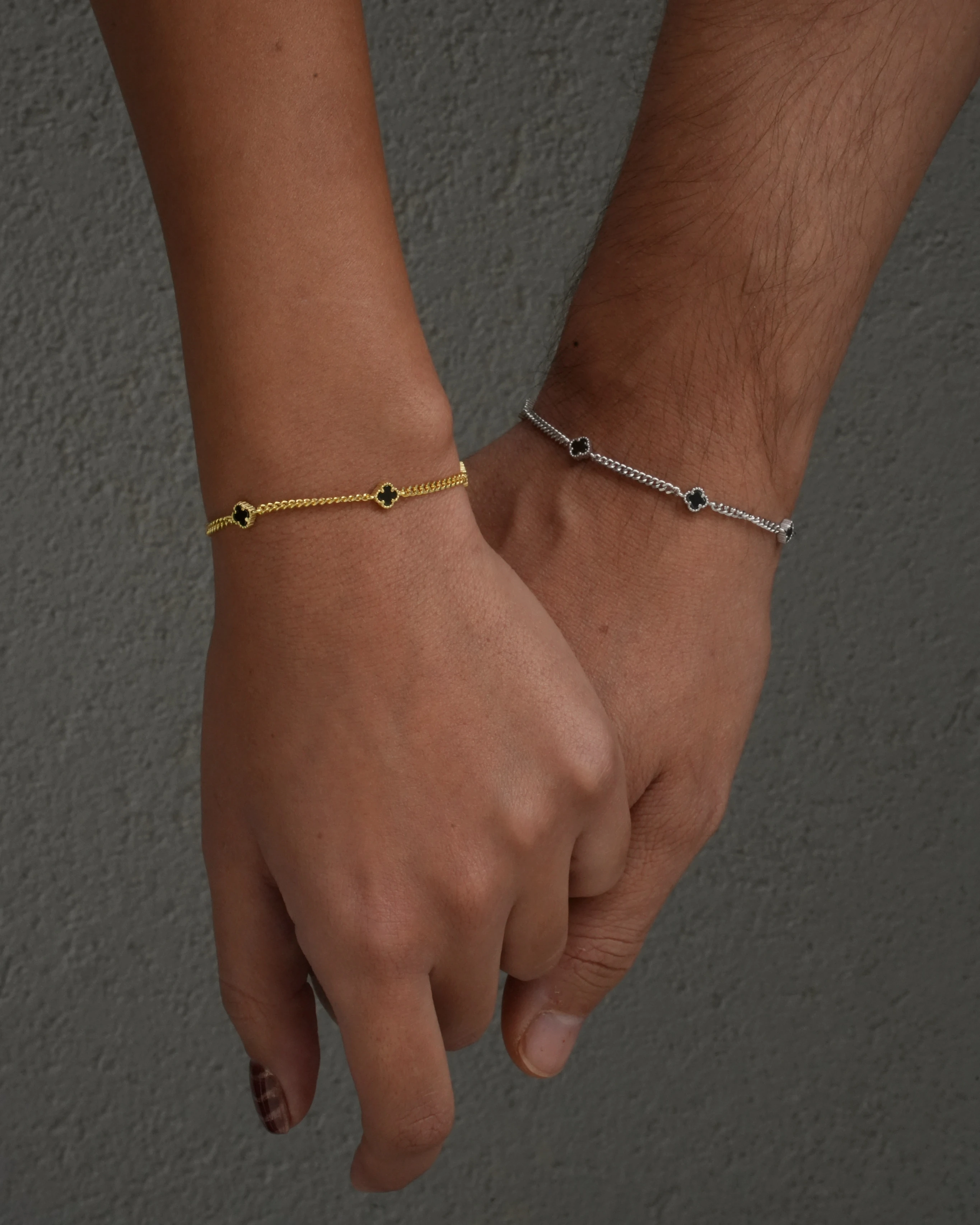 925 Gümüş / Yonca Çift Bilekliği