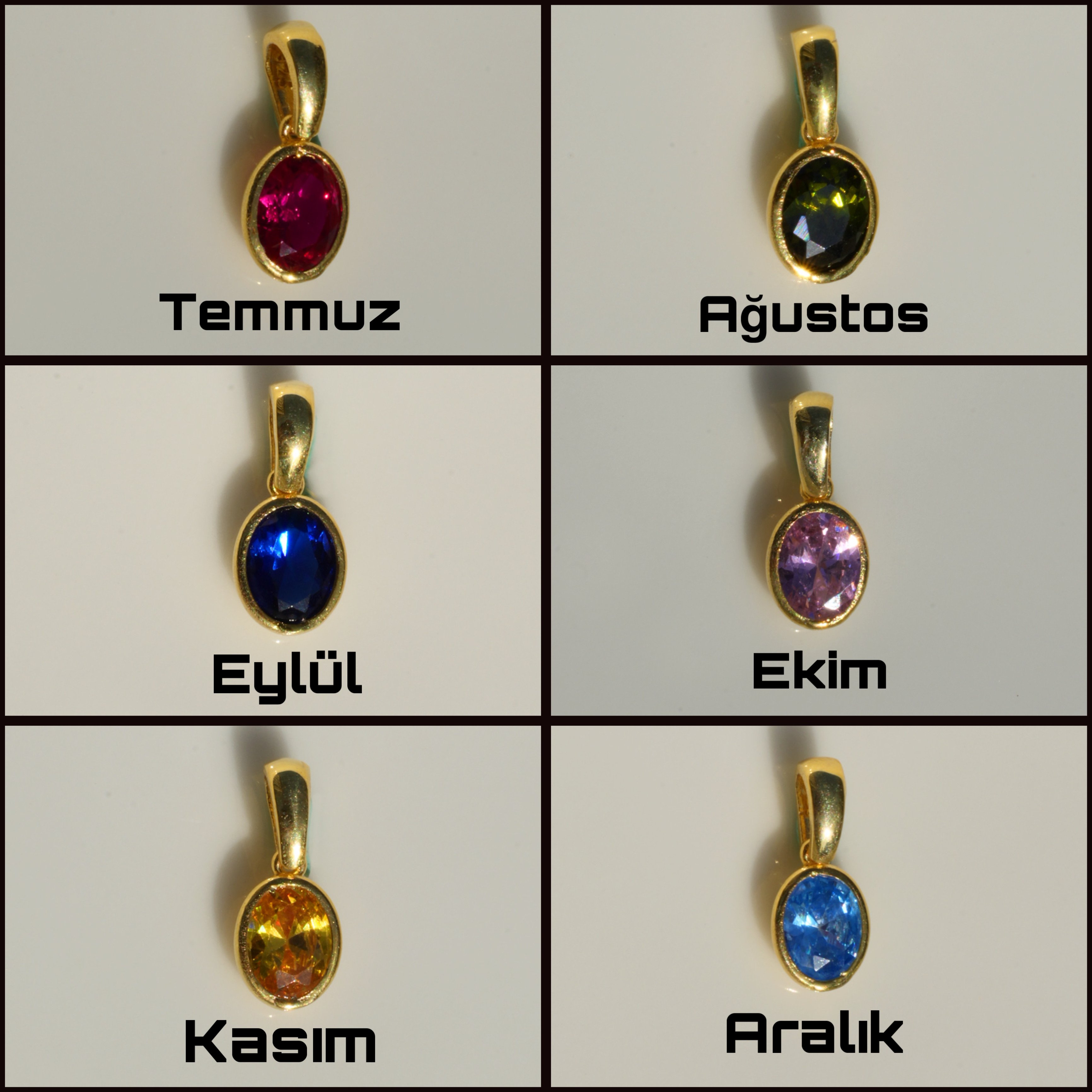925 Gümüş / İnce Curb Zincirli Doğum Taşlı Kolye