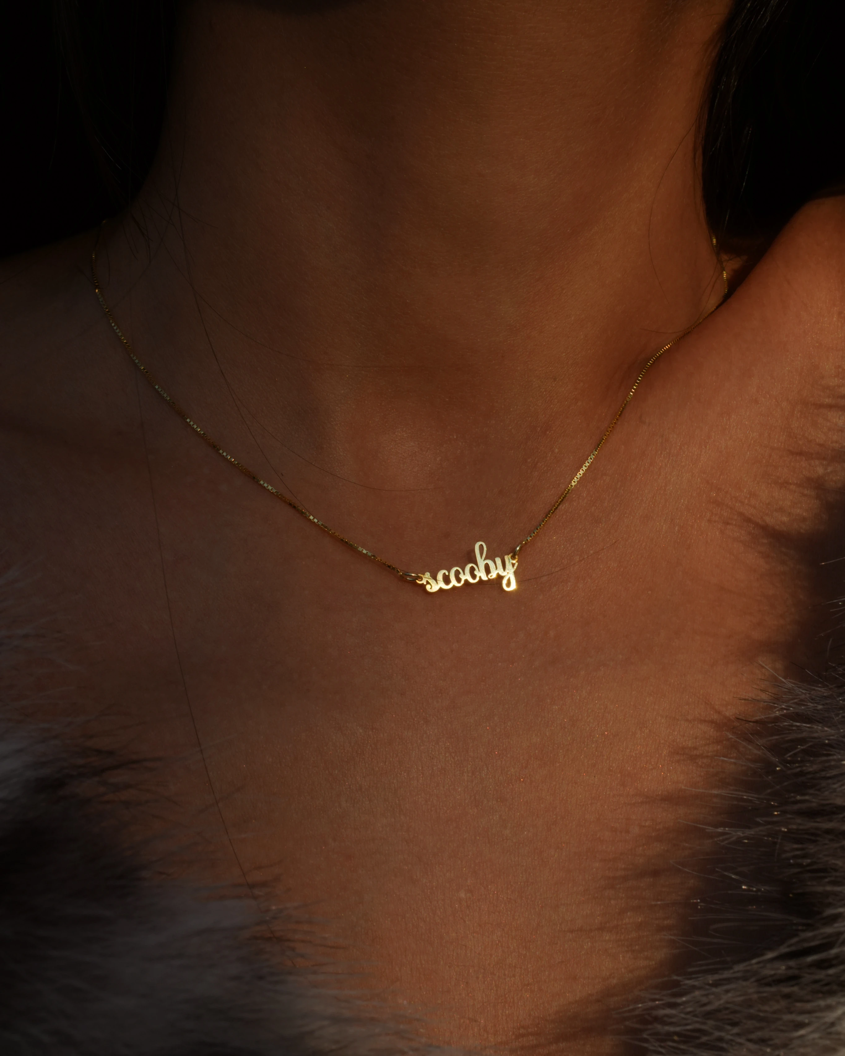 925 Gümüş / Küp Zincirli Kelime Kolye