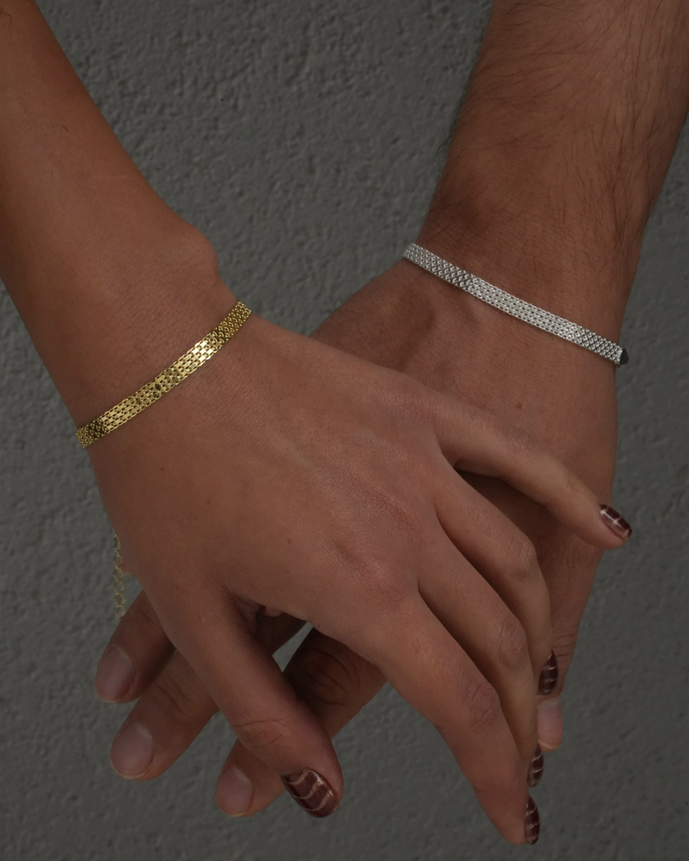 925 Gümüş / Knit Çift Bilekliği