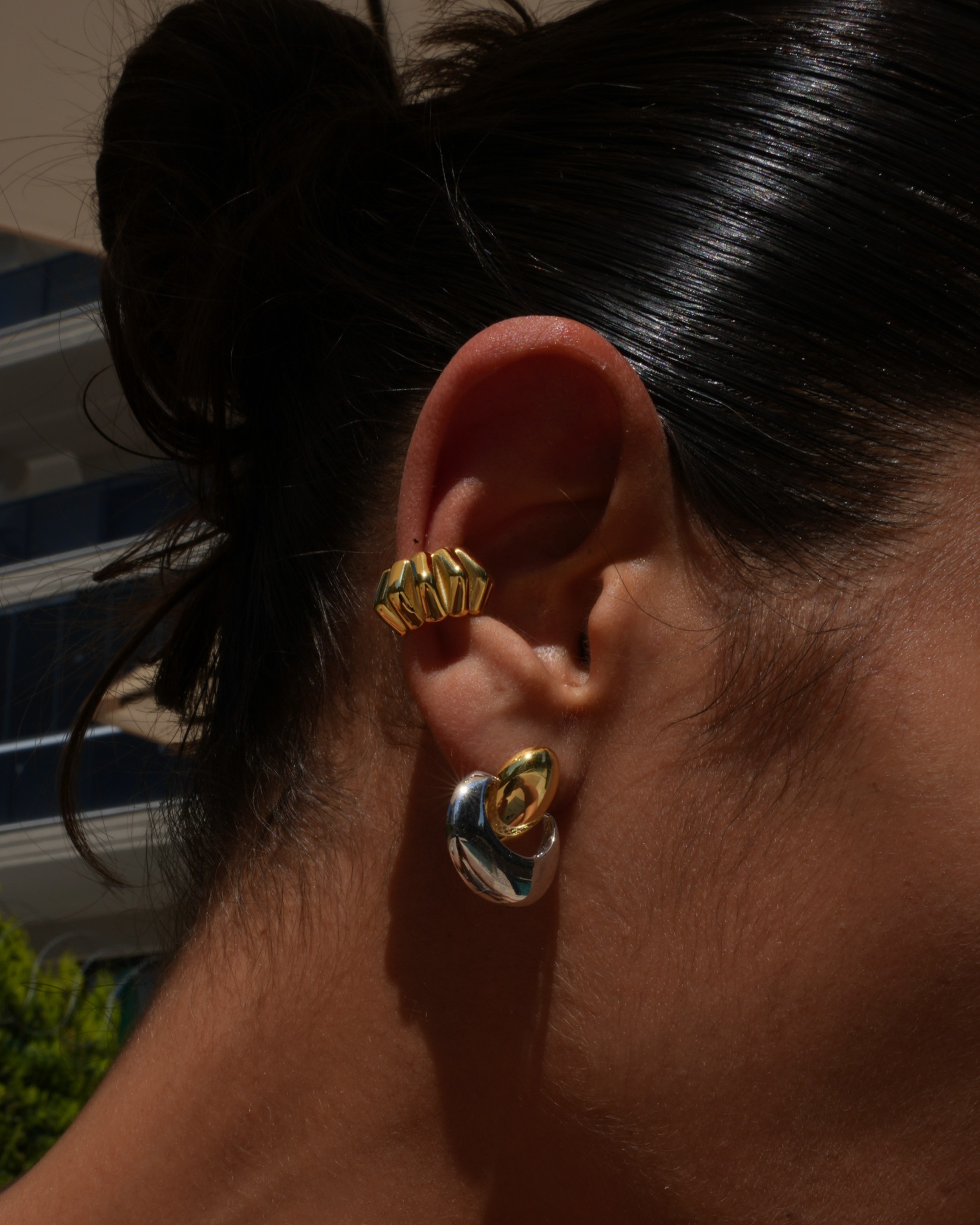 925 Gümüş / Tırtıklı Kalın Earcuff
