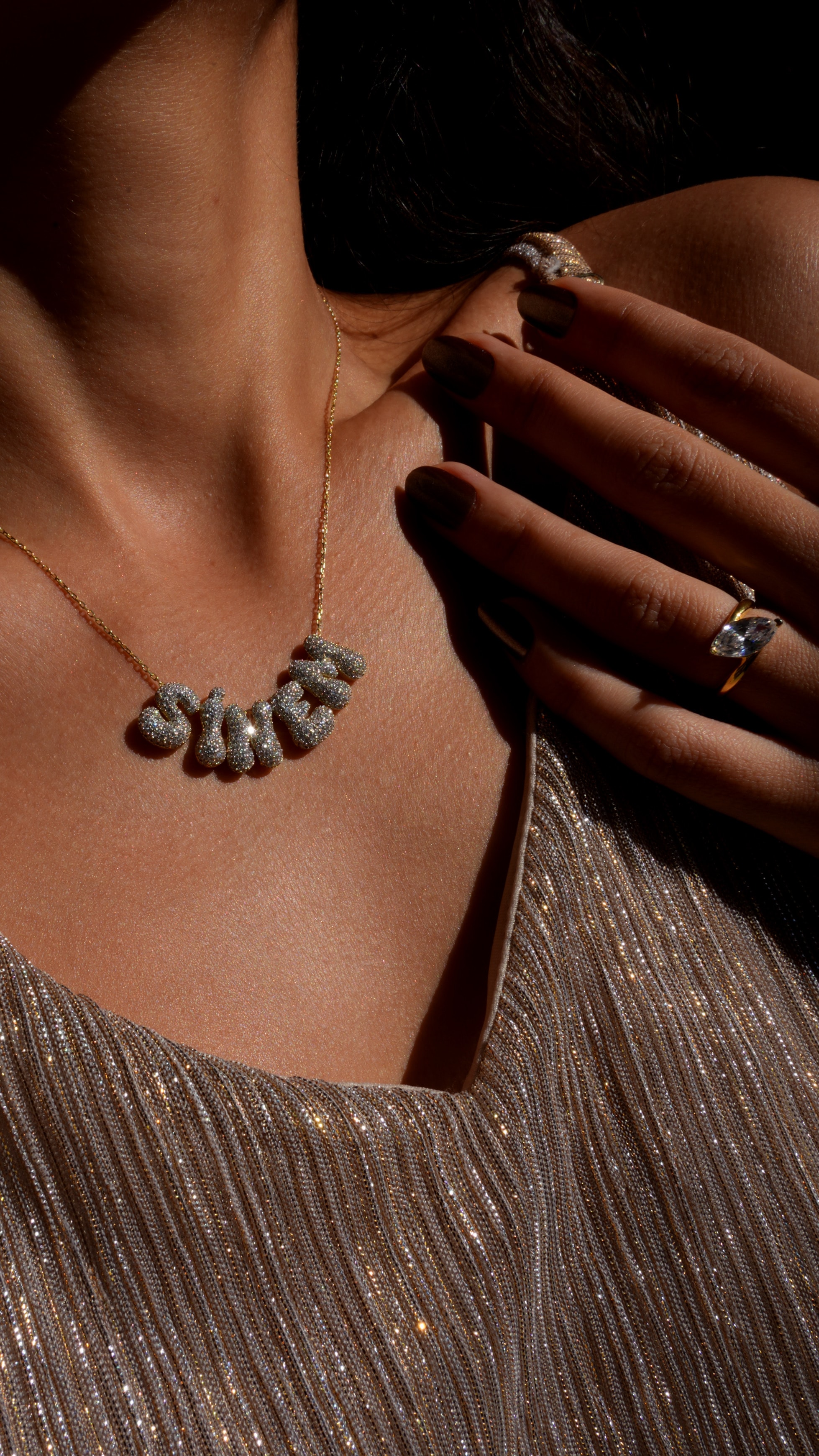 925 Gümüş / Ice İsim Kolye