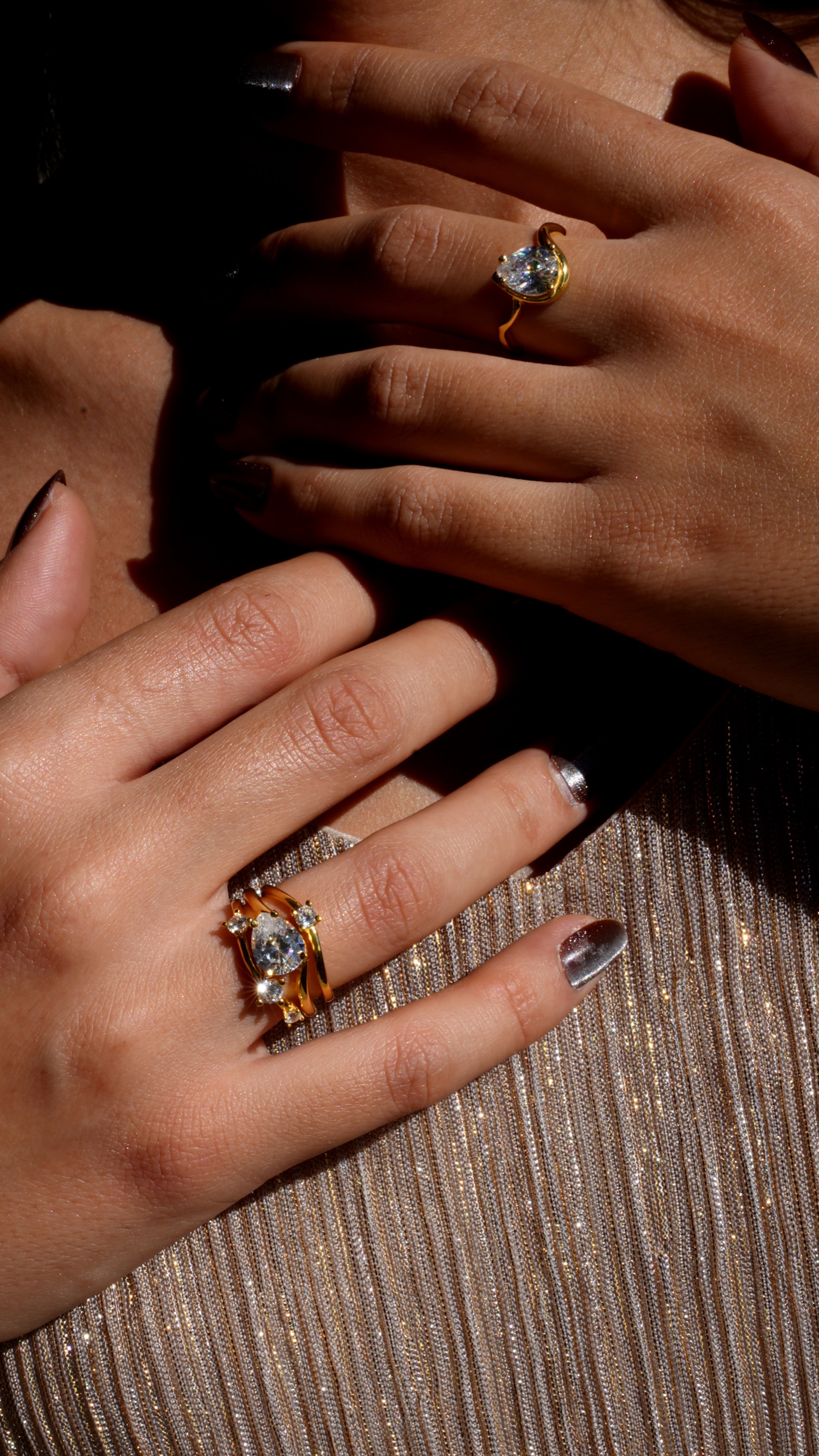 925 Gümüş / Daisy 3lü Yüzük Seti