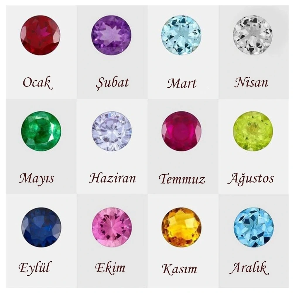 925 Gümüş / Doğum Ayı Taşlı Harfli Y Kolye