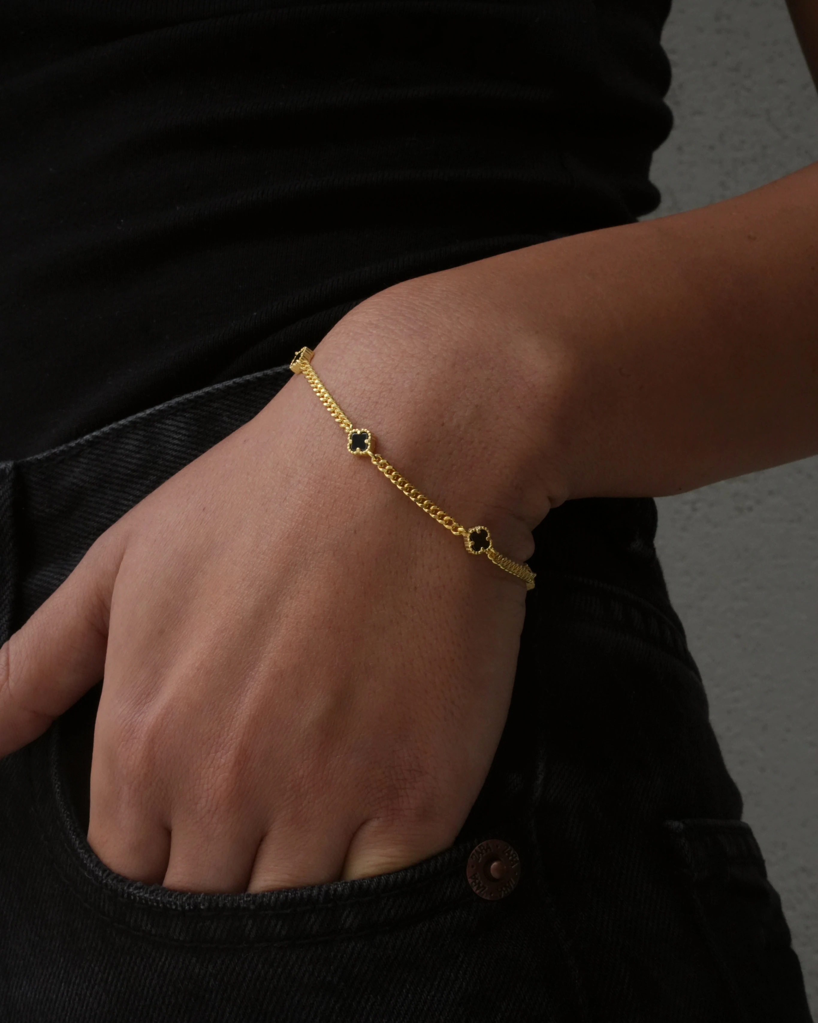 925 Gümüş / Yonca Çift Bilekliği