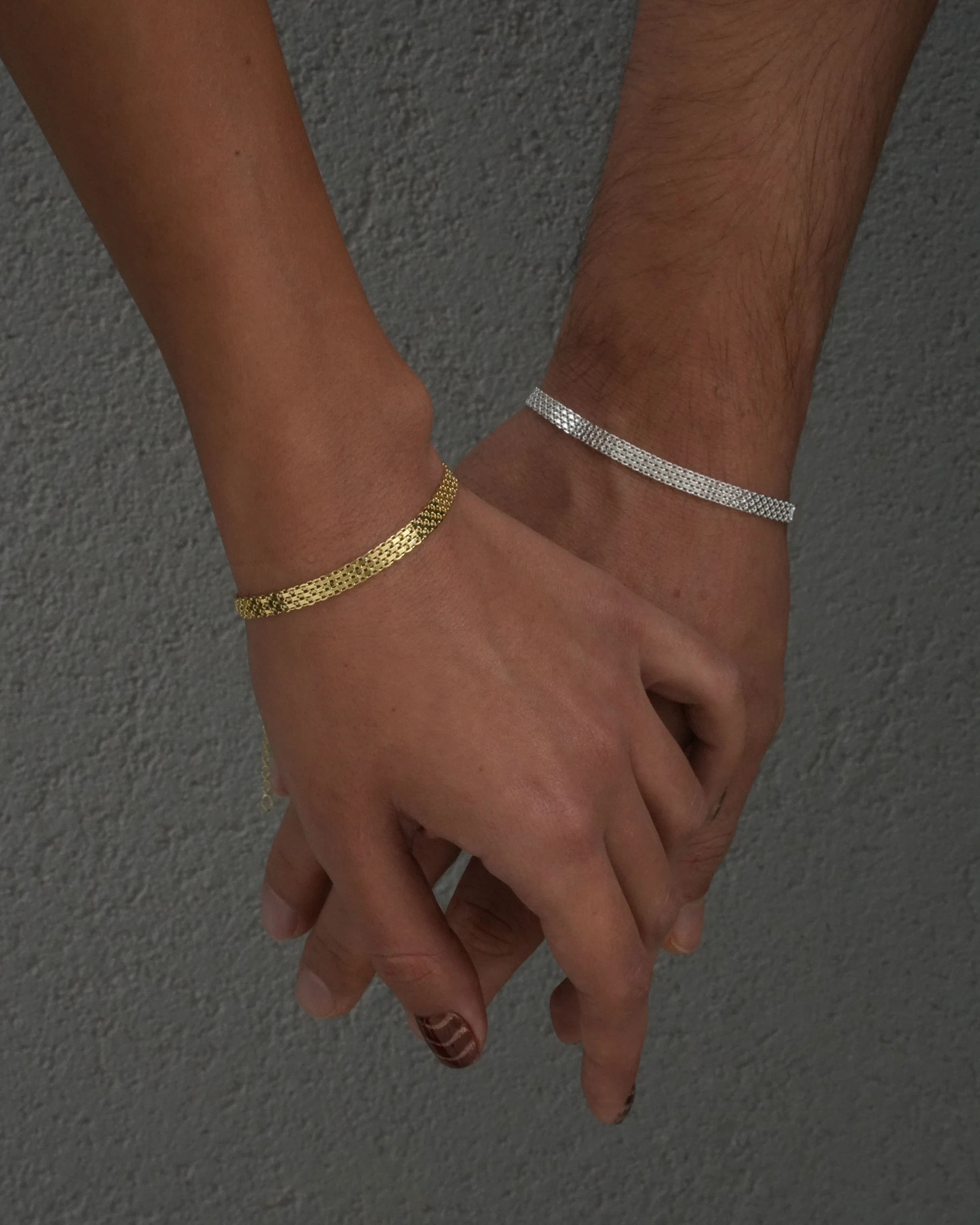 925 Gümüş / Knit Çift Bilekliği