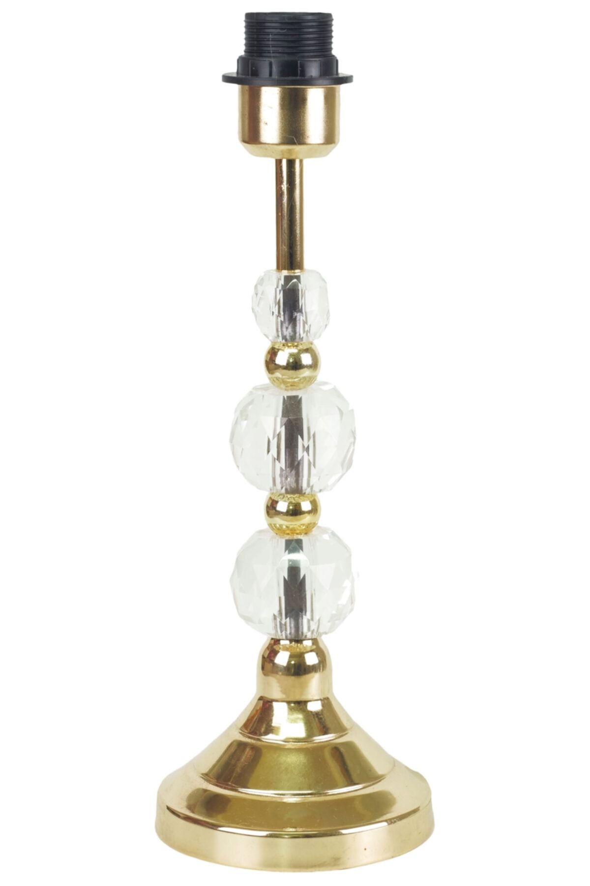 Modern Kristal Ayaklı Kumaş Vizon Abajur
