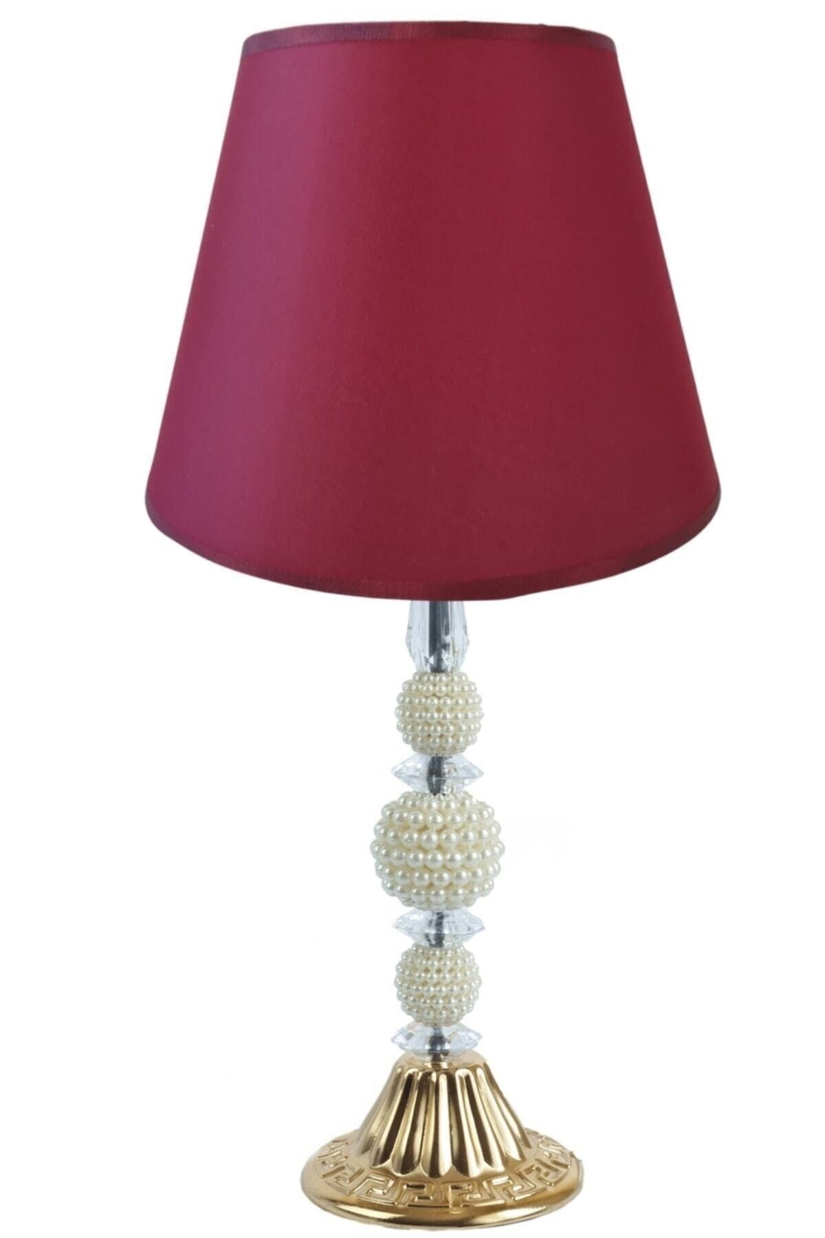Modern Inci Gold Ayak Bordo Abajur