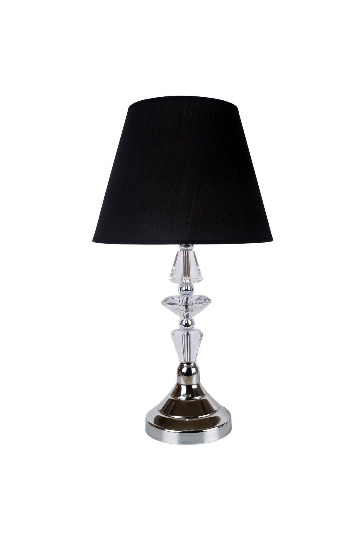 Modern Prizma Kristal Ayak Abajur Siyah Renk AB1019