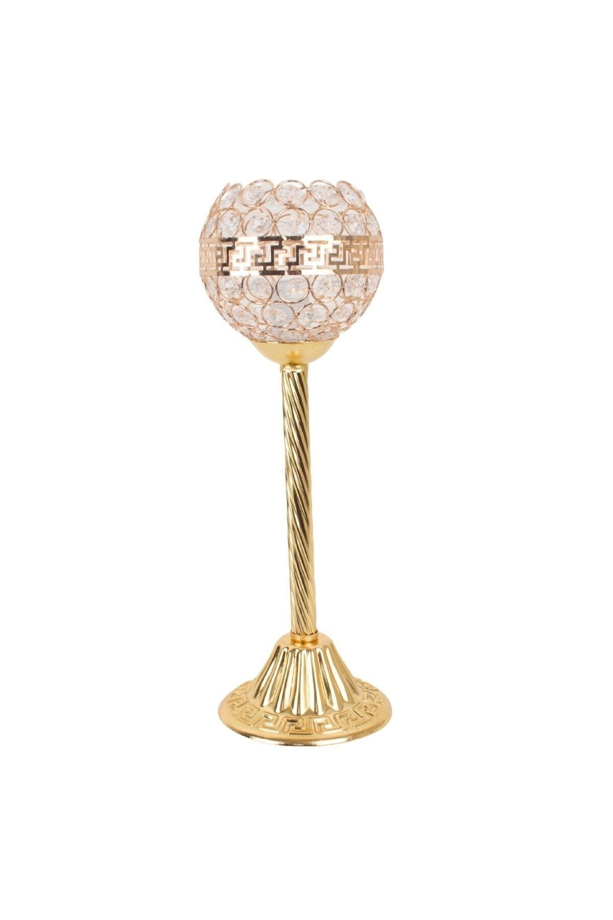 Kristal Şapka Gold Metal Şamdan Saray Model Elektrikli sm0005