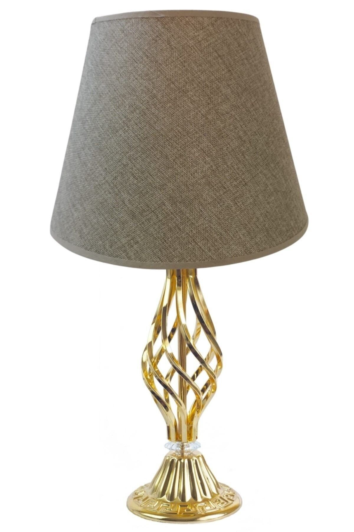 Modern Metal Gold Ayak Koyu Vizon Abajur