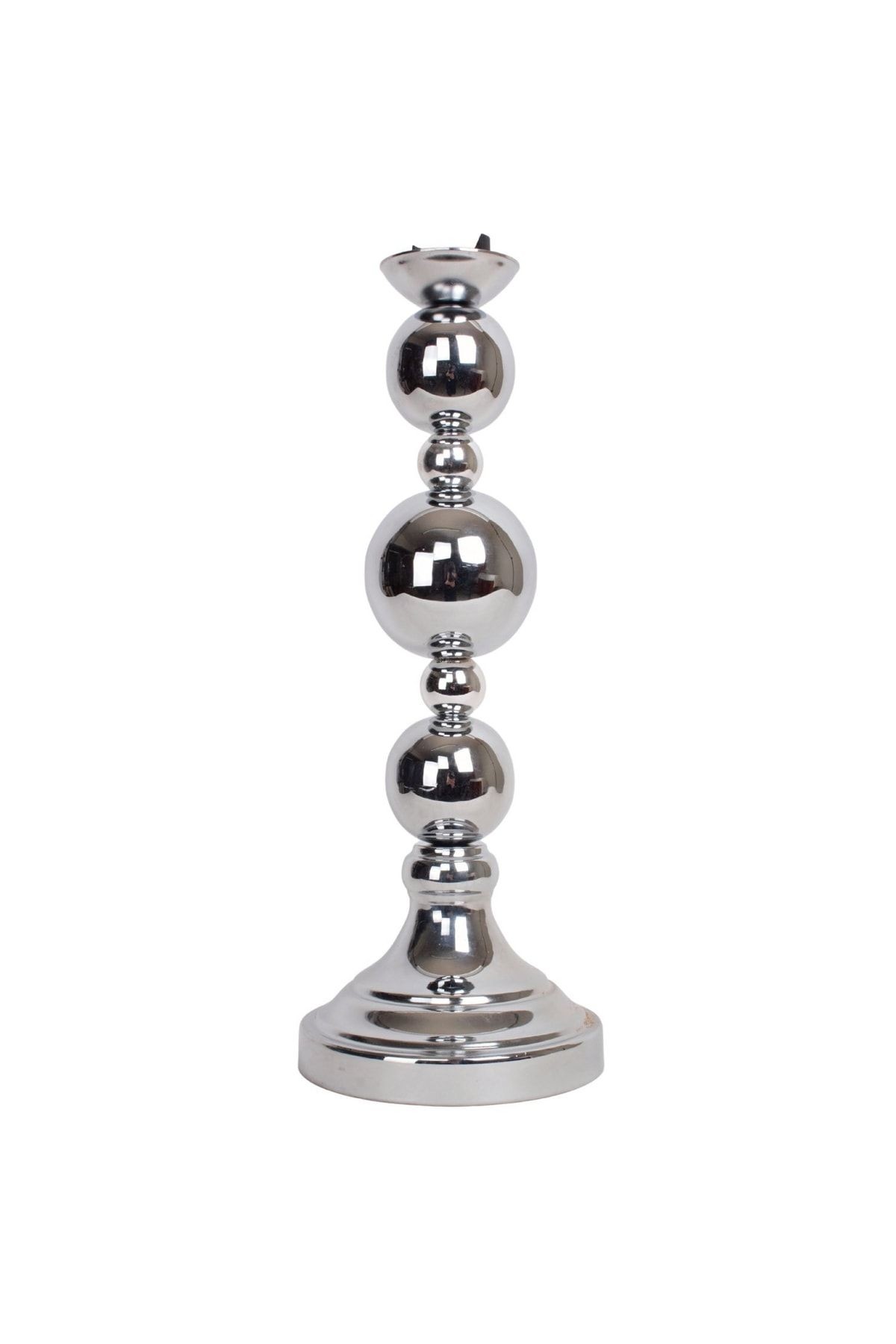 Modern Metal Top Gümüş Ayaklı Kumaş Füme Abajur