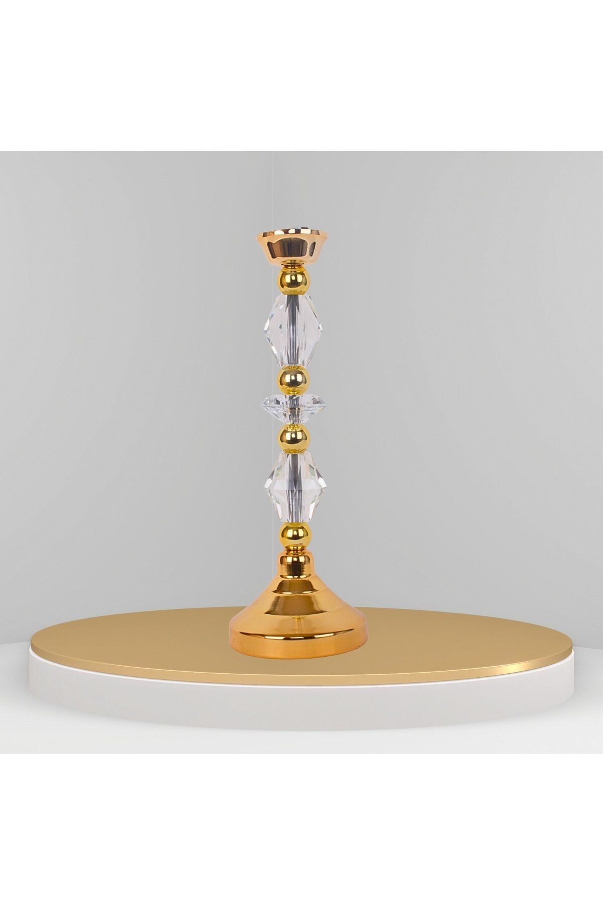 Modern Gold Kristal Ayak Abajur Gold Renk Şapka Feza Model AB1024