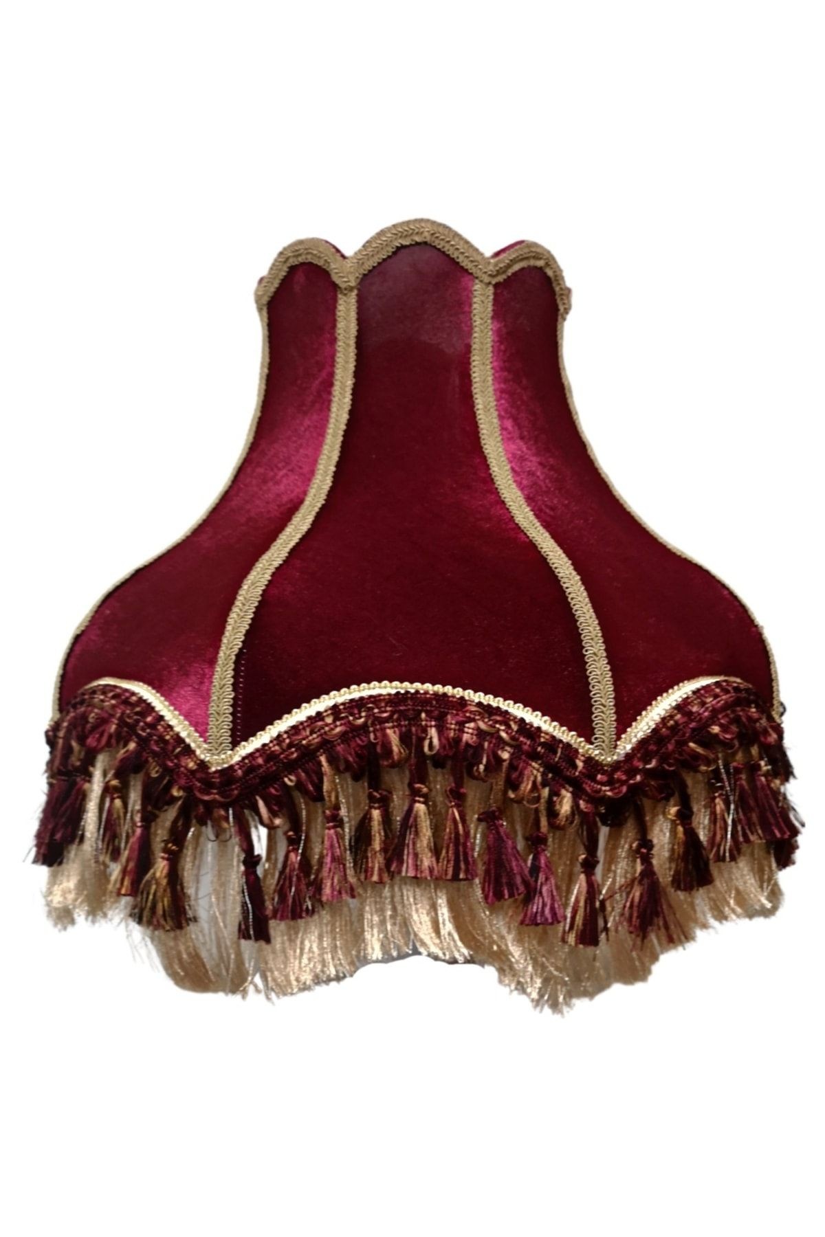 Bordo Vintage Lambader Kumaş Kaplama Kahverengi Ahşap Ayak Lm0120