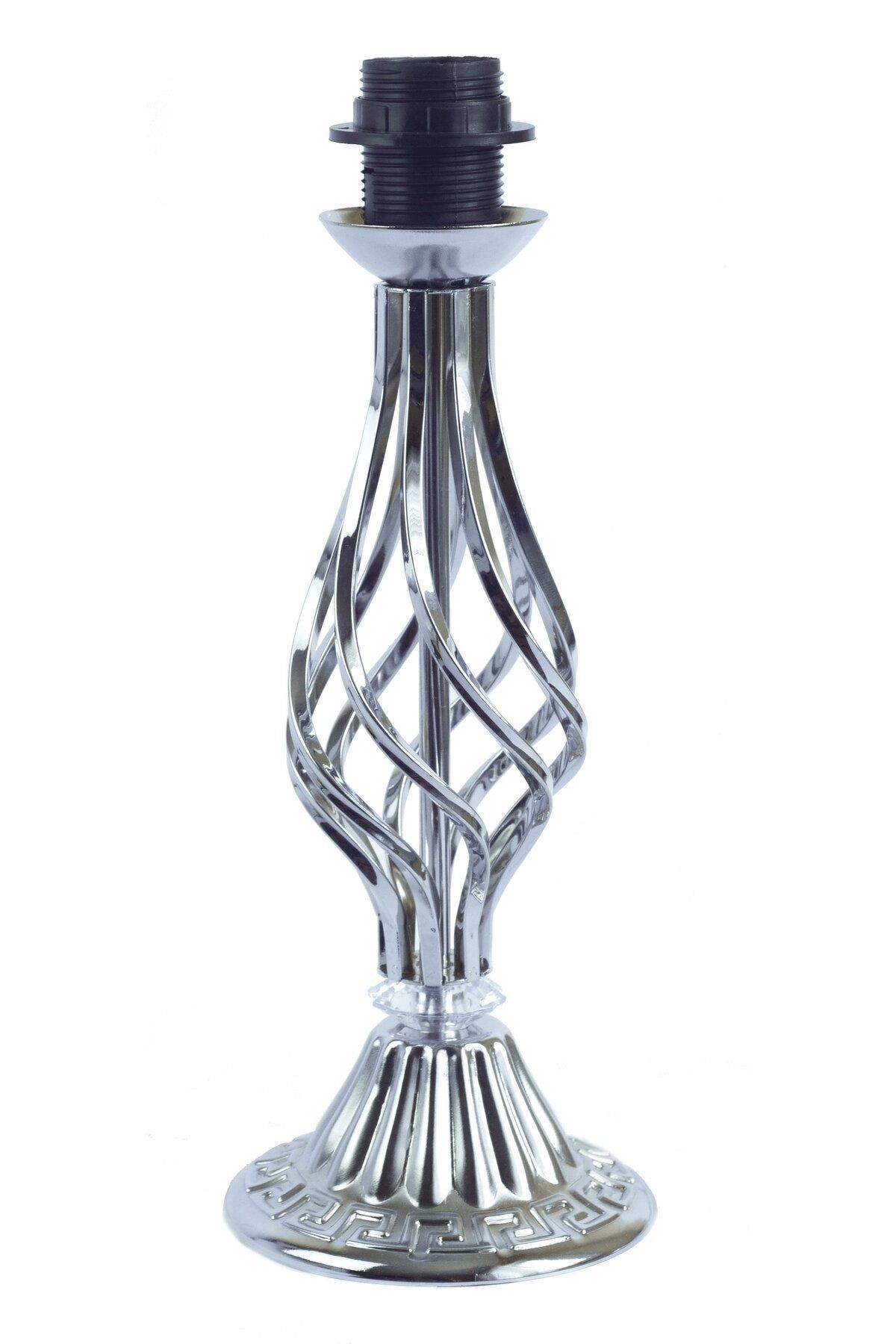 Koyu Mavi Kadife Kaplı Vintage Metal Krom Ayak Abajur Mithra Model AB0756