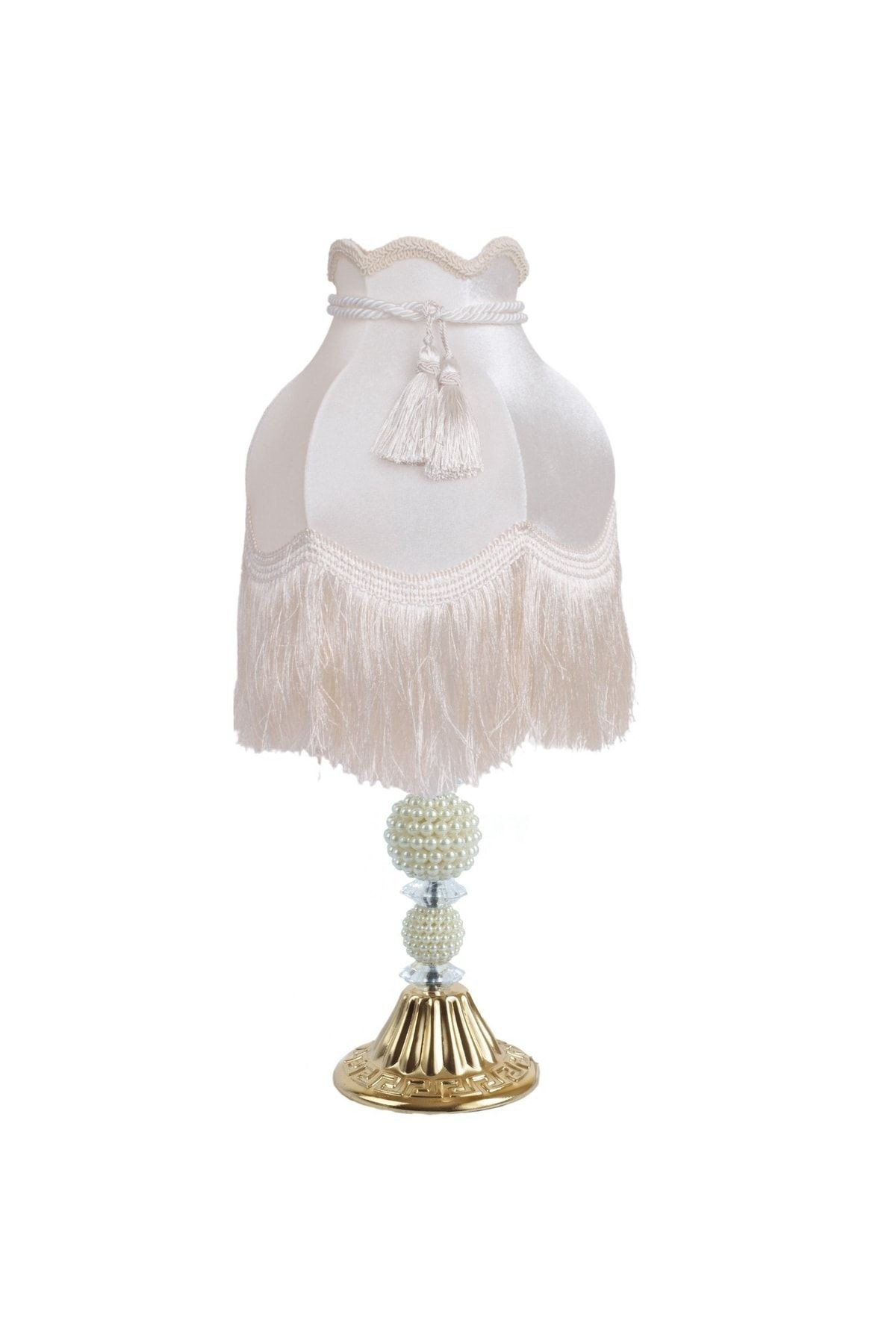 Ekru Kadife Kaplı Yatak Odası Salon Için Vintage Abajur Ab0339