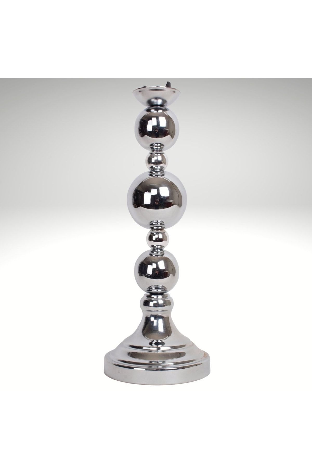 Modern Metal Top Gümüş Ayaklı Kumaş Siyah Abajur Abd0203