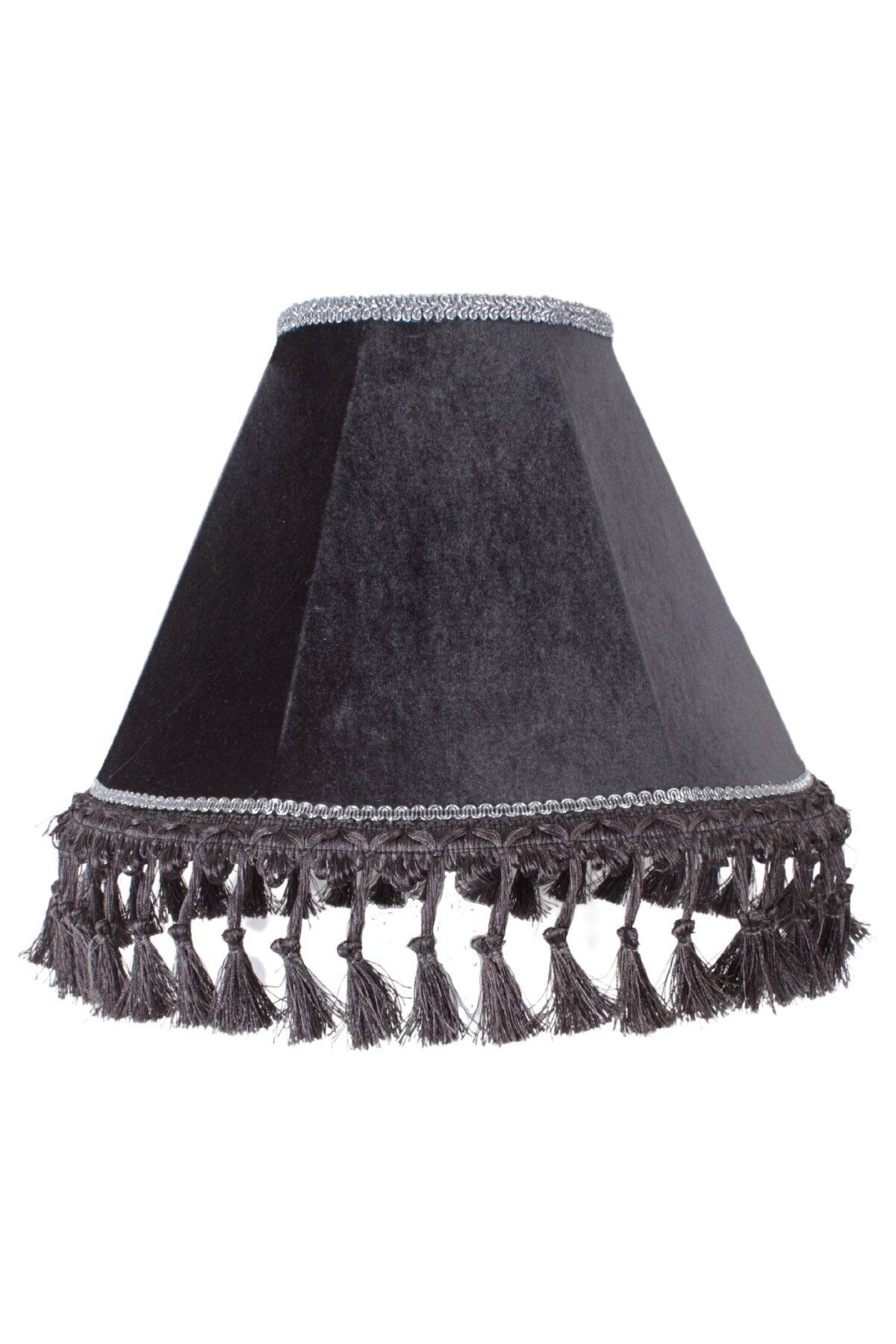 Füme Kadife Vintage Abajur Metal Ayak Siyah Fırın Boya AB07503
