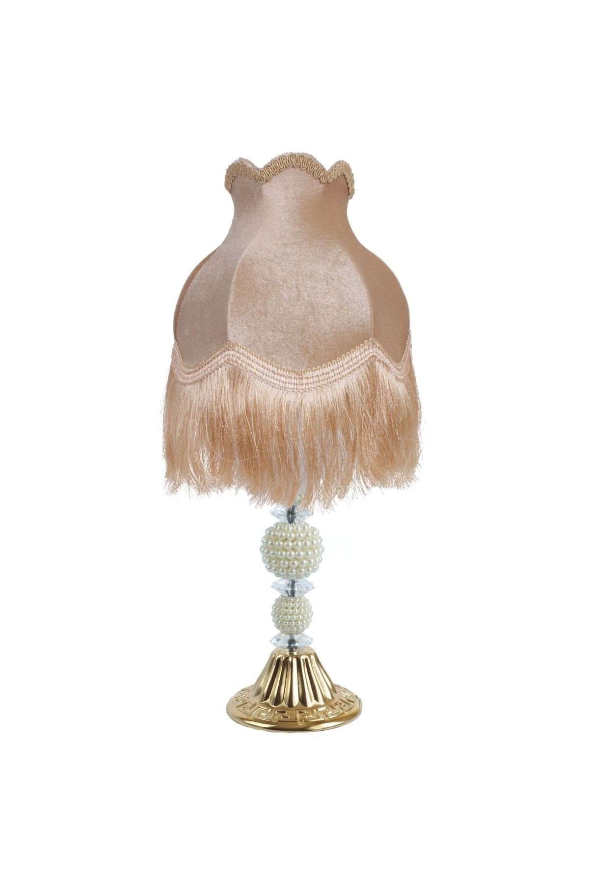 Gold Renk Kadife Kumaş Kaplı Yatak Odası Salon Için Vintage Abajur Ab0122334