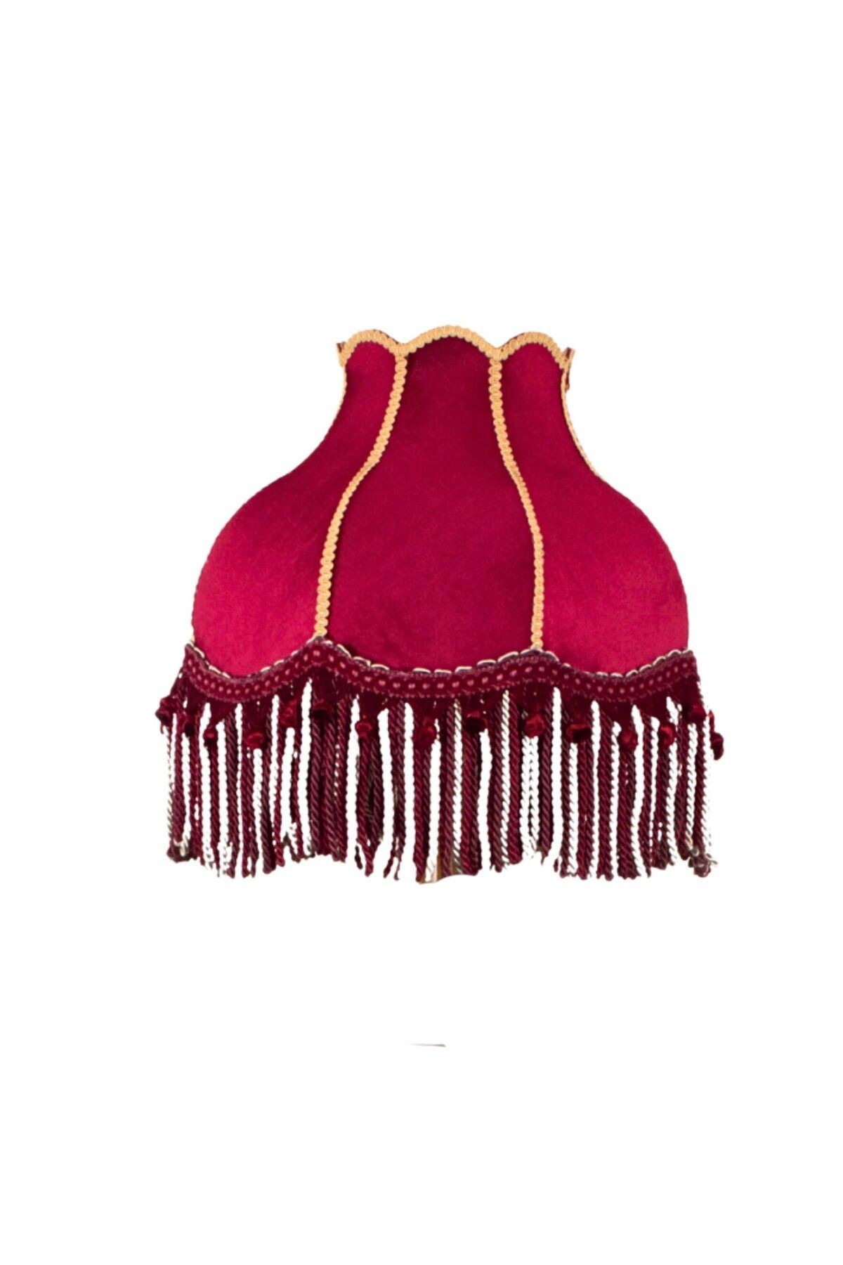 Bordo Kadife Klasik Lambader Kumaş Kaplama Ahşap Ayak Vintage LM01201