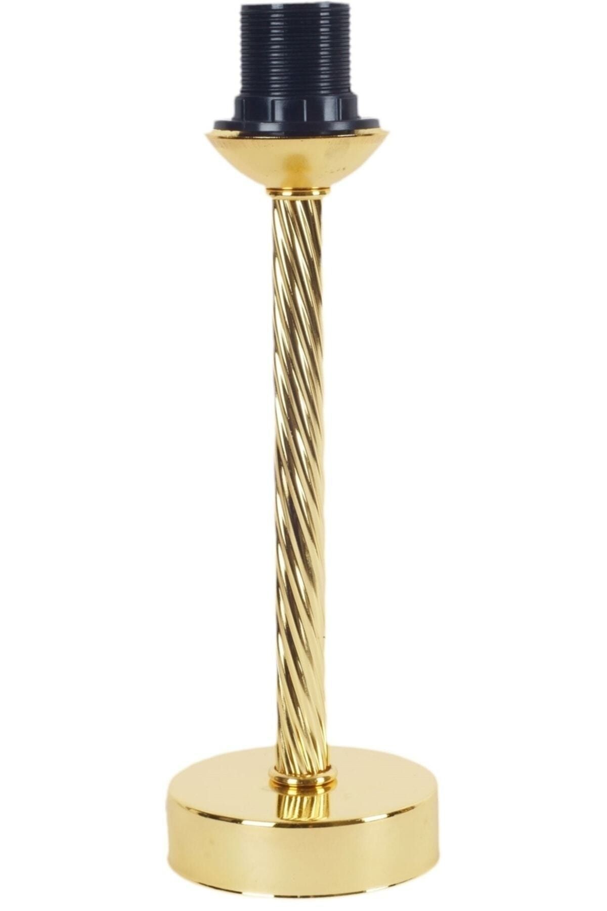 Modern Burgulu Gold Kaplama Metal Ayak Vizon Abajur