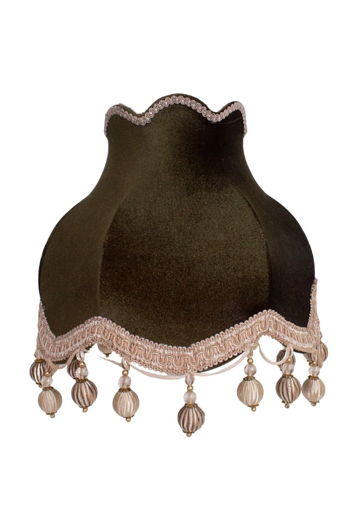 Haki Yeşil Kadife Salon Için Seramik Ayak Vintage Abajur Ab0816