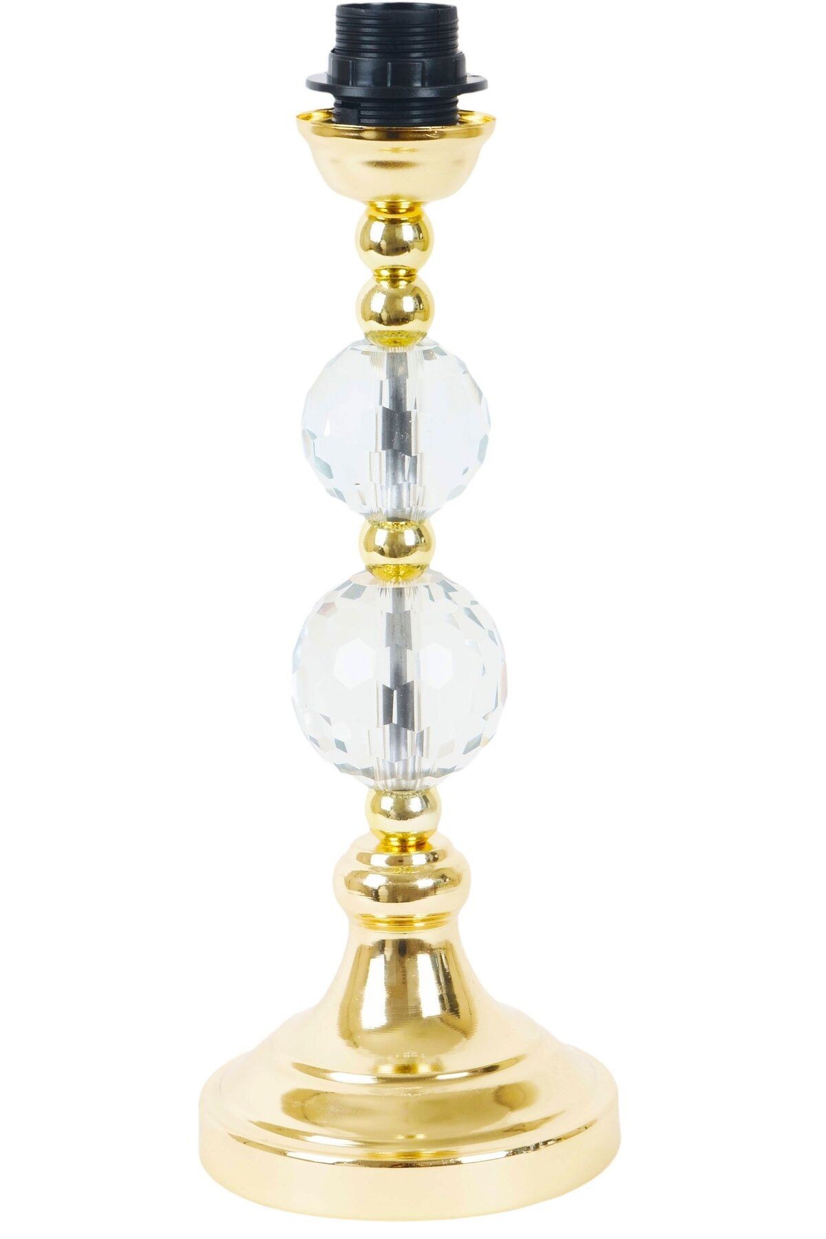 Siyah Abajur Kadife Kaplı Klasik Cam Kristal Gold Ayak Vintage Saçak AB0746