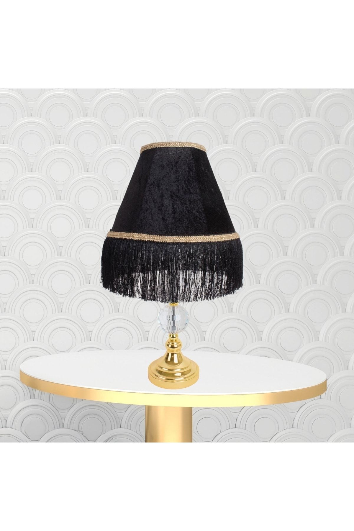 Kristal Ayak Siyah Abajur Vintage Abd04225