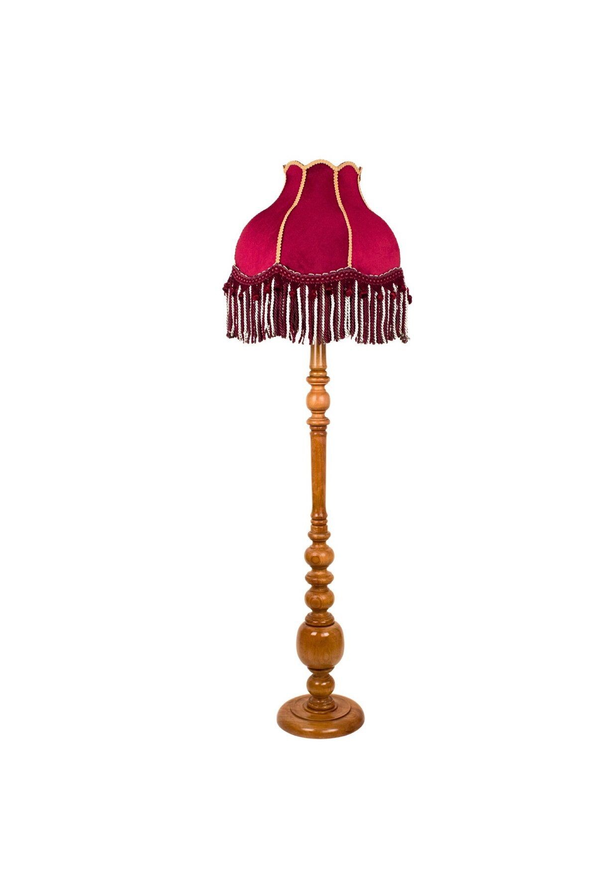 Bordo Kadife Klasik Lambader Kumaş Kaplama Ahşap Ayak Vintage LM01201