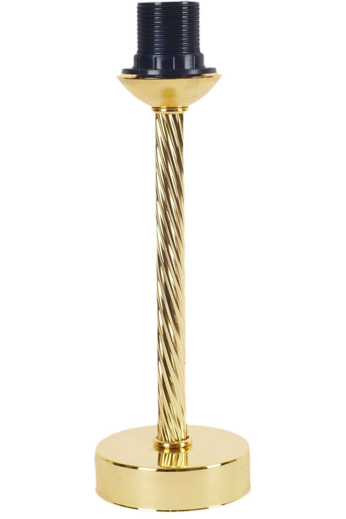 Ekru Kadife Kaplı Fransız Dantel Vintage Abajur Gold Metal Ayak 30x48cm AB0768