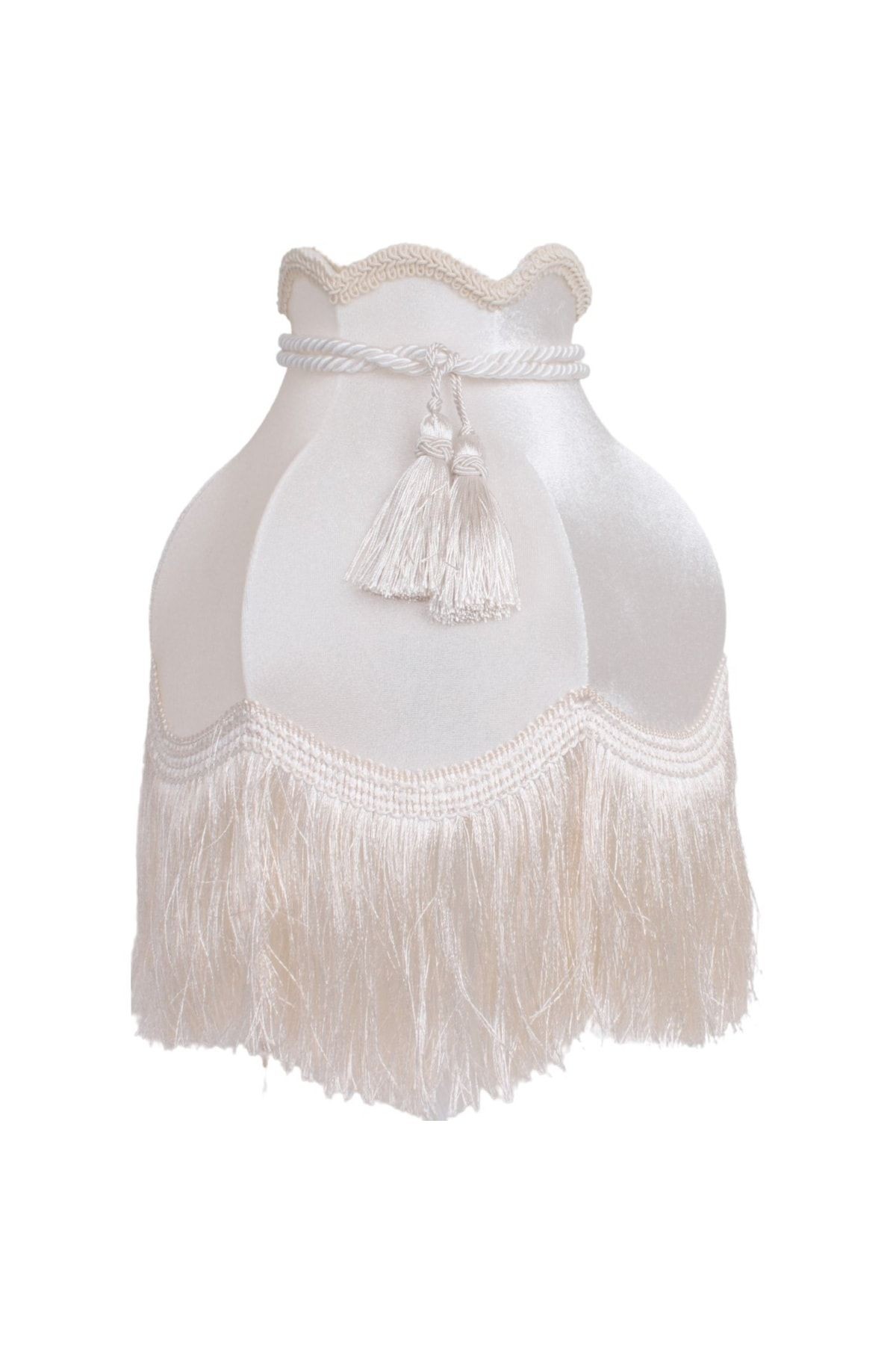 Ekru Kadife Kaplı Yatak Odası Salon Için Vintage Abajur Ab0339