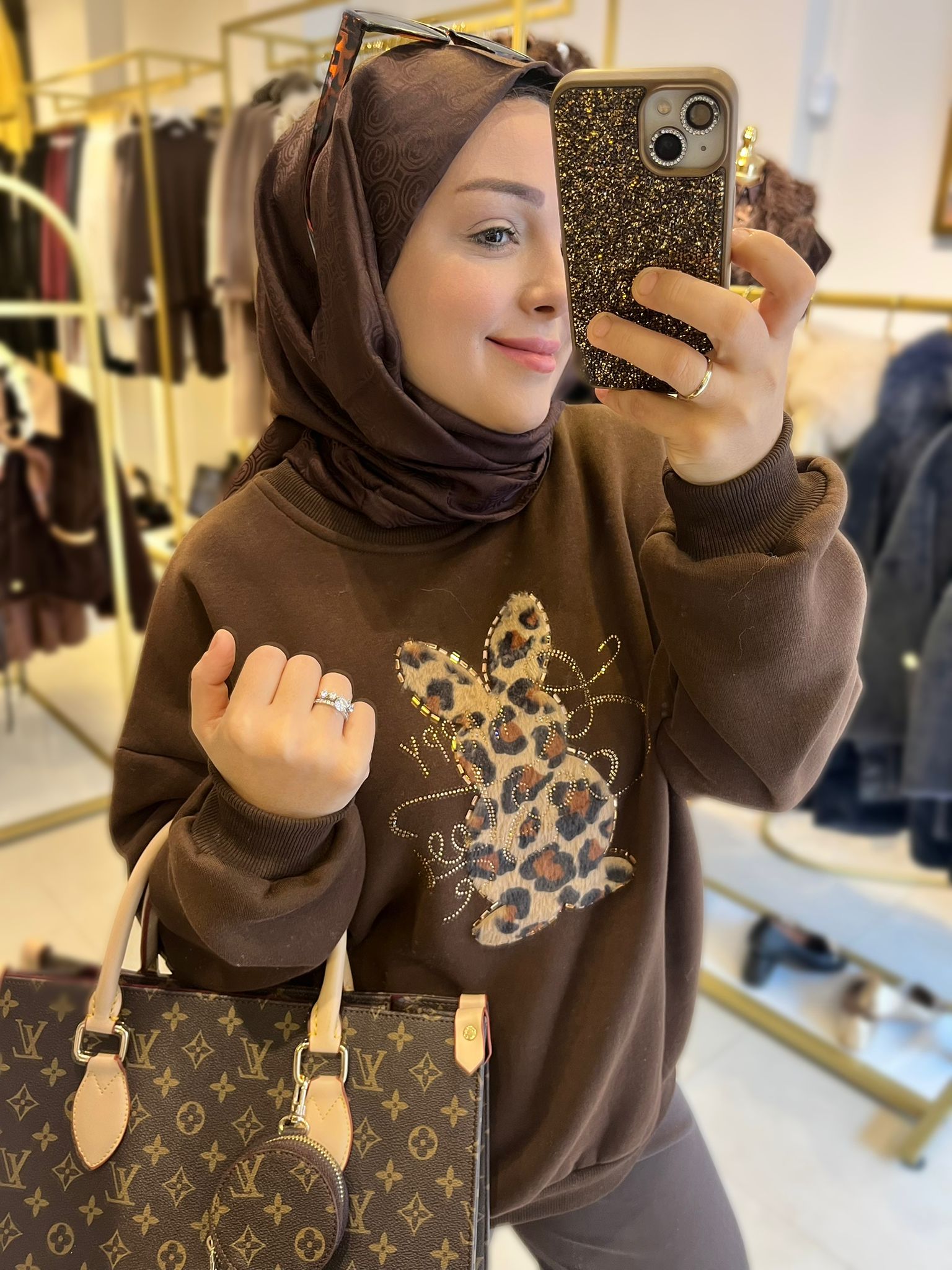 Leopar Desenli Sweatshirt