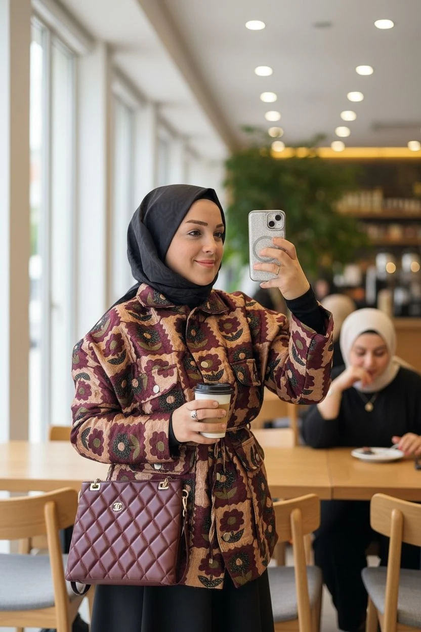 Fidelya Jakar Ceket - Bordo