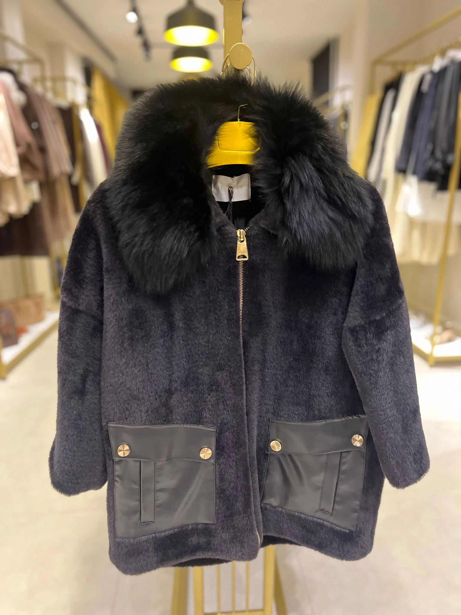 Angora Kürk Kaban Siyah