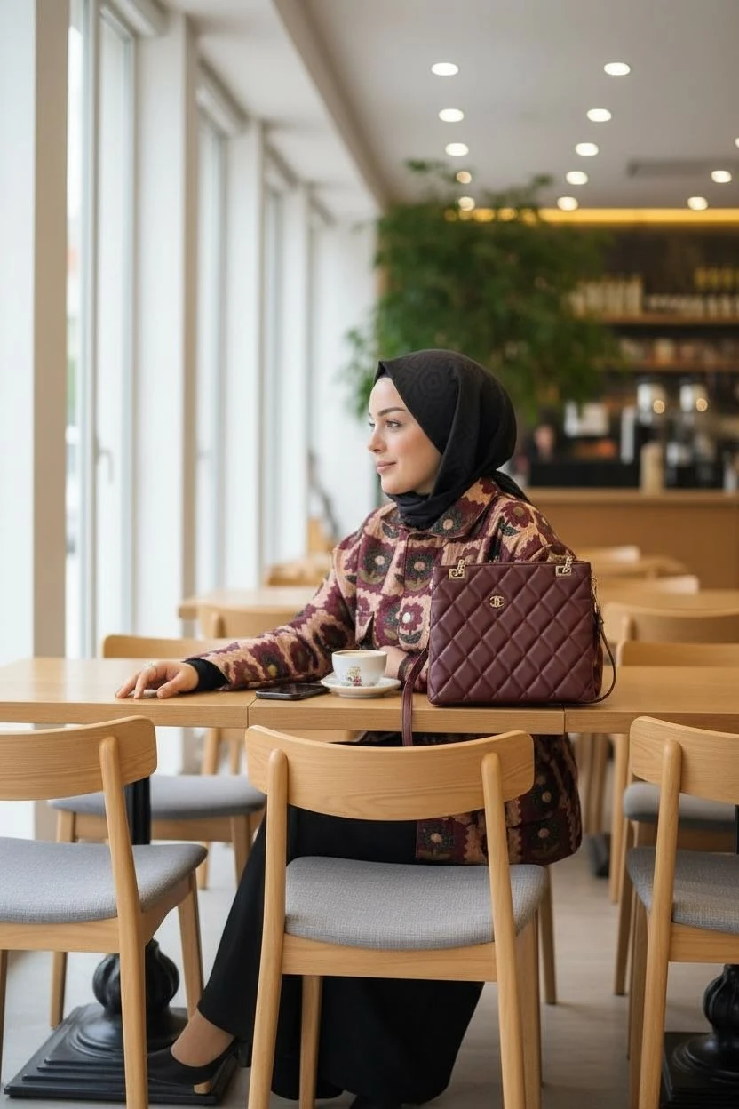 Fidelya Jakar Ceket - Bordo