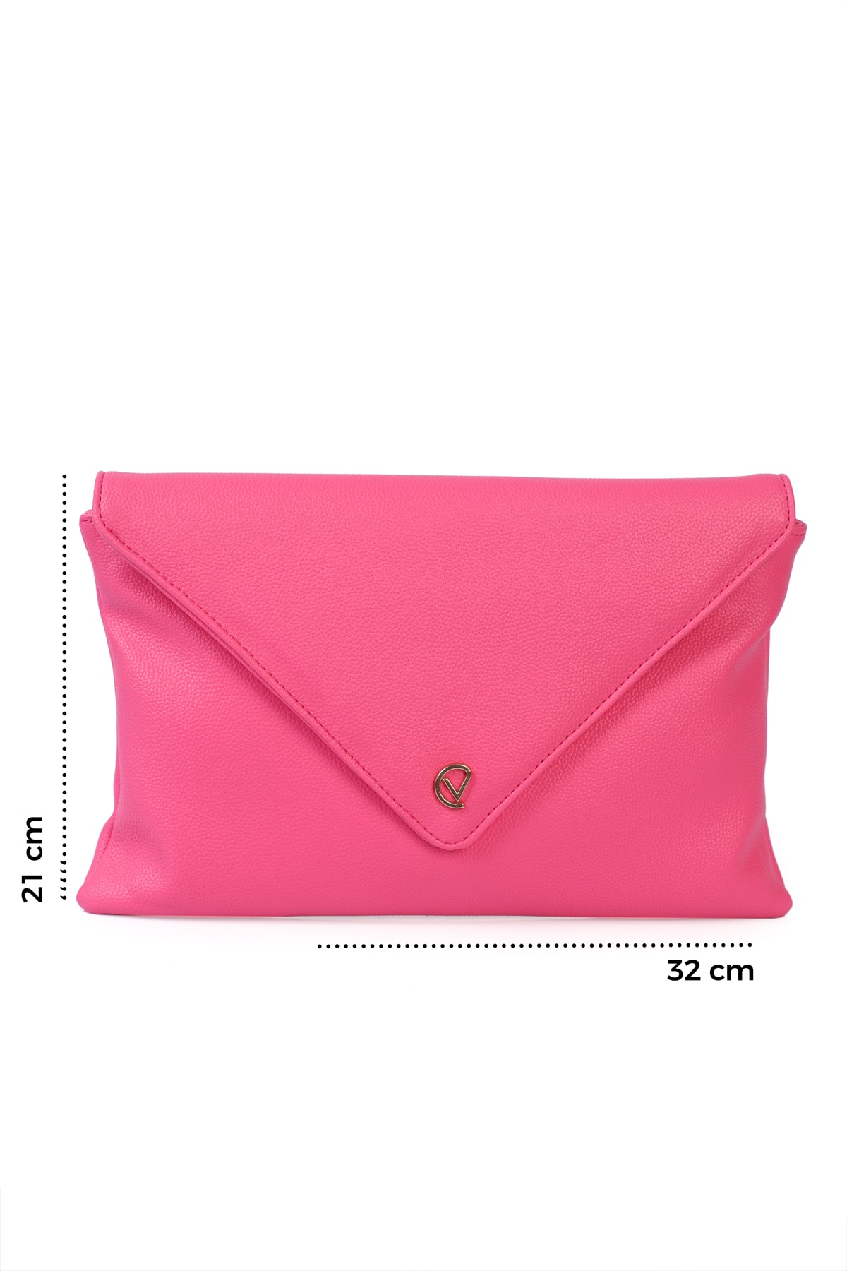 Gemma Zarf Kapaklı Clutch Çanta - Fuşya